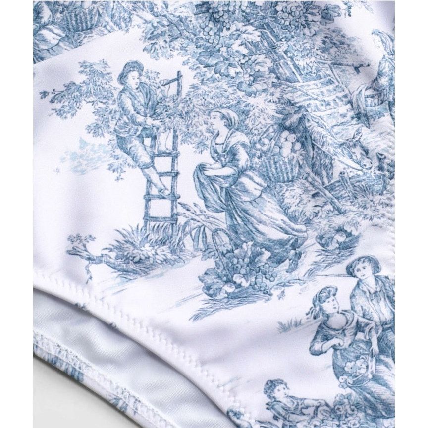 Cider NWOT CIDER Toile de Jouy Bikini in Sky Blue, sz S Size ONE SIZE - 3 Thumbnail