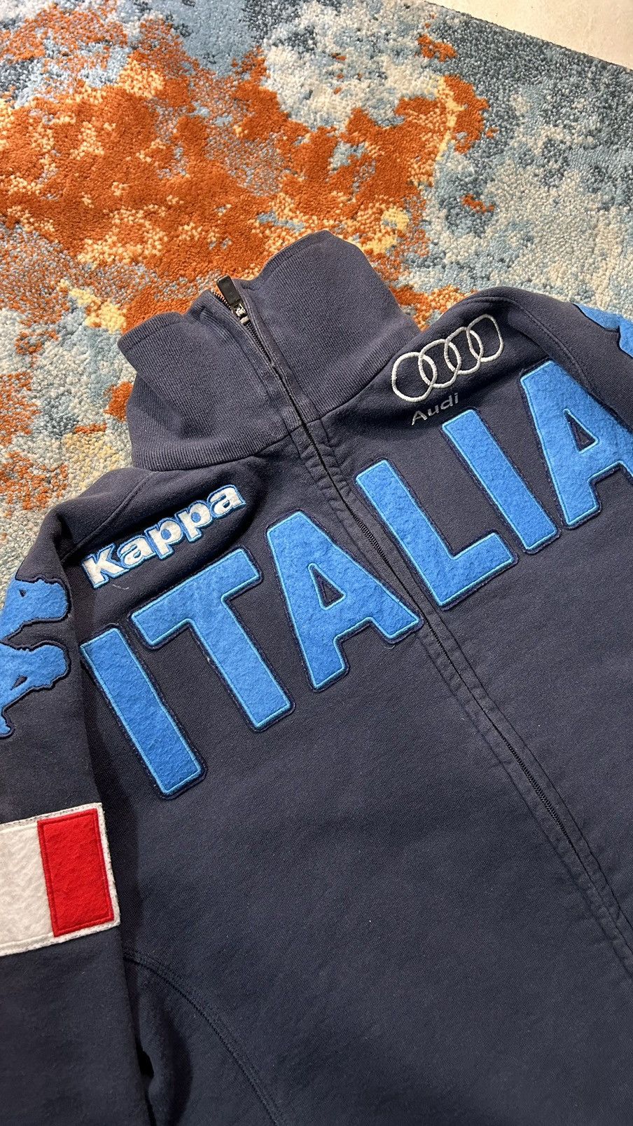 image of Italia X Audi X Fisi Vintage Sweatshirt in Navy, Men's (Size XL)