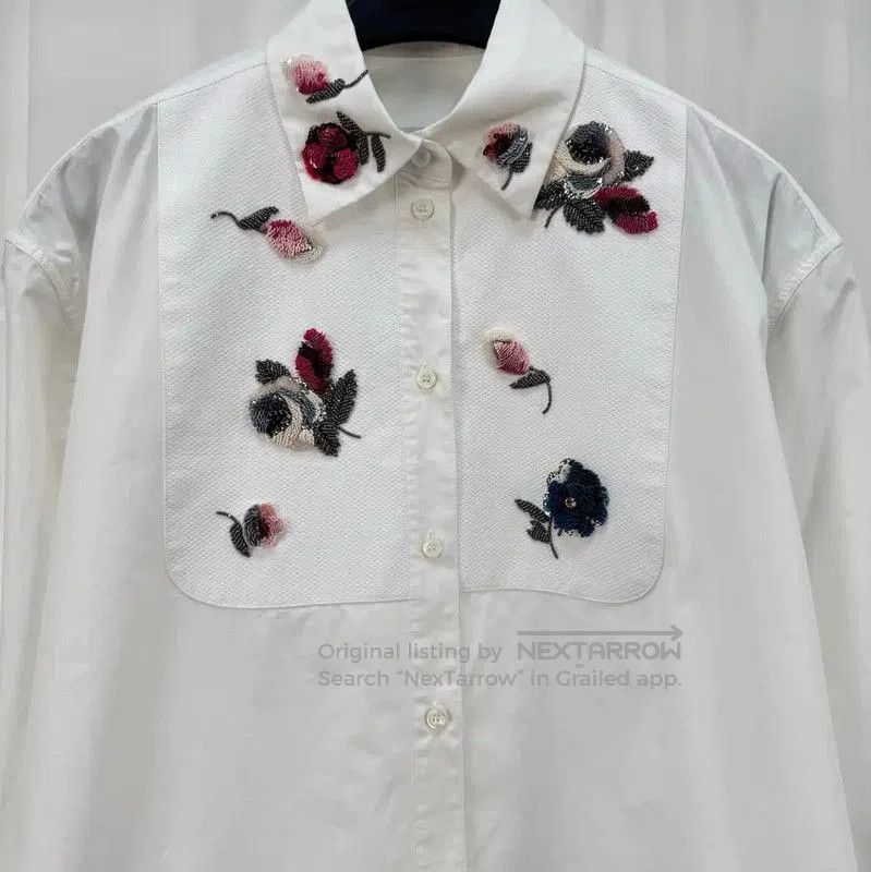 Valentino Valentino White Embroidered Long Sleeve Shirt . Size XL / US 12-14 / IT 48-50 - 3 Thumbnail