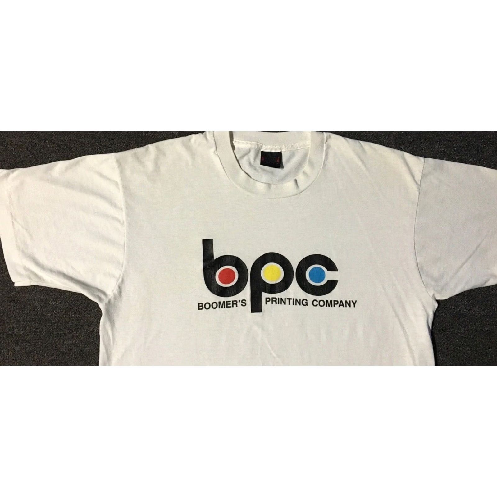 CO VINTAGE Boomers Printing Co Faded Shirt L White Men T-Shirt 80s 90s Surf Skate Grunge USA California Lincoln Nebraska Shirt Boys Mens Size US L / EU 52-54 / 3 - 7 Thumbnail