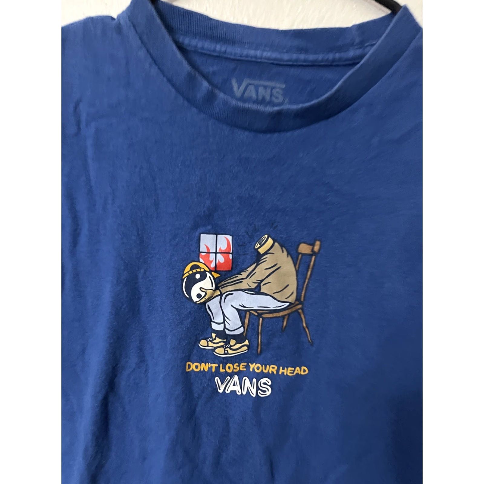 Vans Vans Off The Wall T Shirt Men's Medium Classic Fit Graphic Blue Size US M / EU 48-50 / 2 - 2 Thumbnail