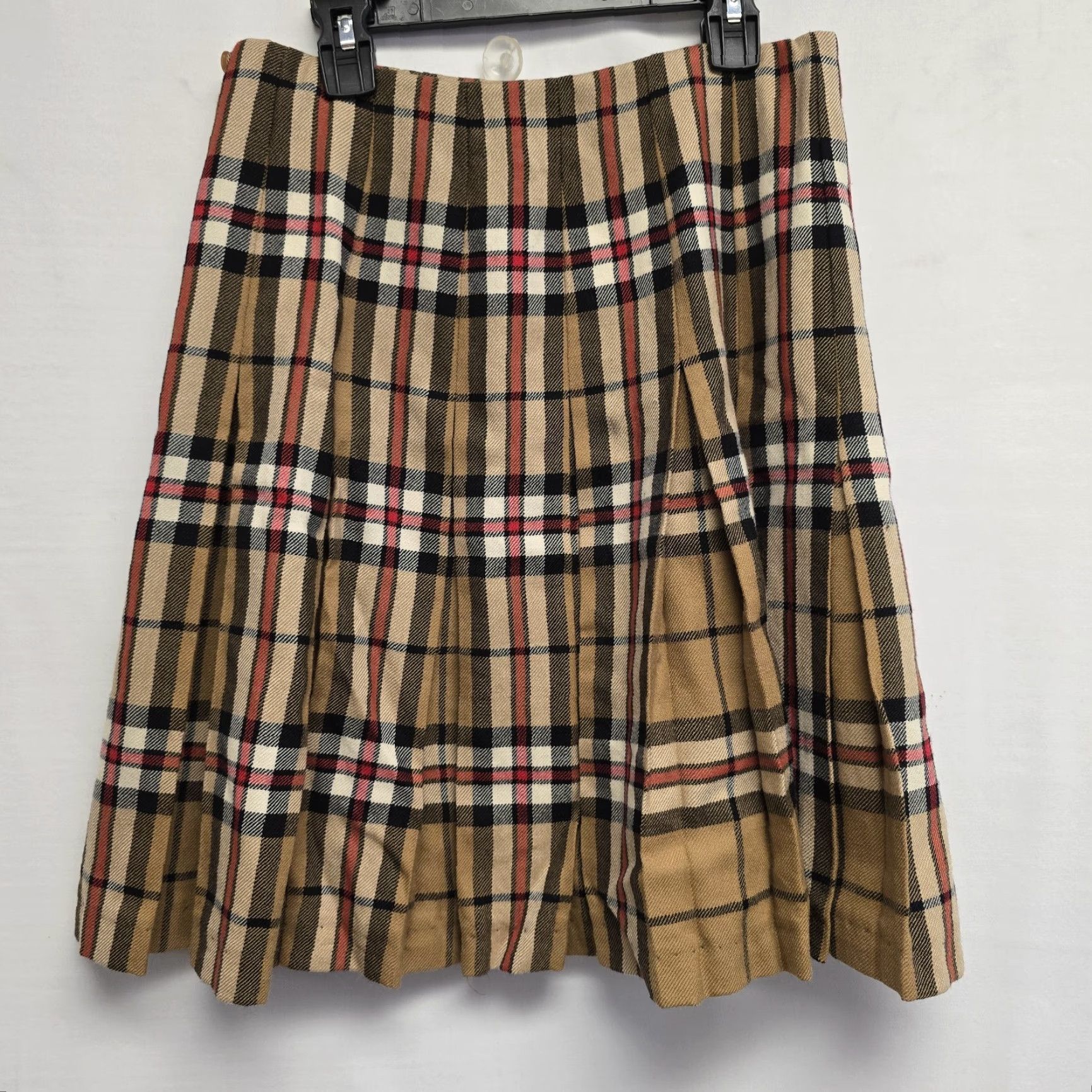 Vintage VINTAGE Fletcher Jones Pure New Wool Tartan Skirt Kilt Yellow M Womens 29" 1980s Australia Size 36" / US 14 / IT 50 - 3 Thumbnail