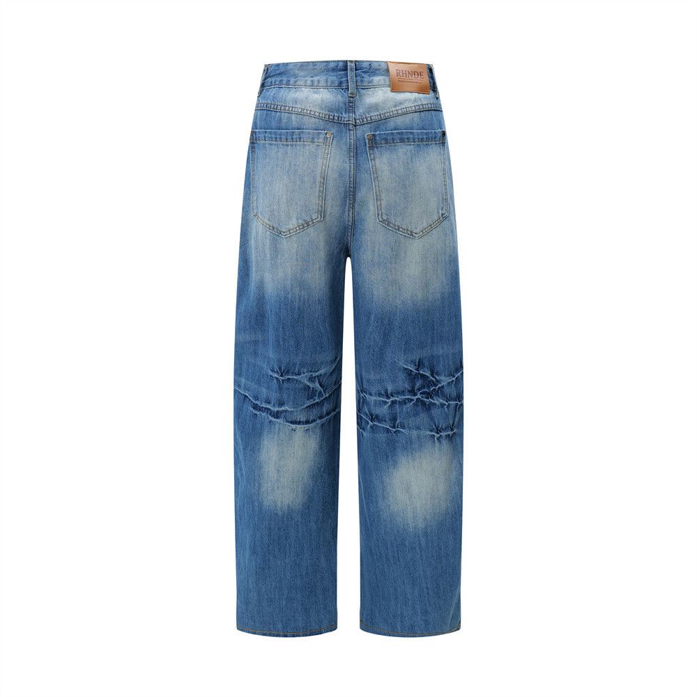 Japanese Brand × Jean Japanese retro washed loose wide-leg jeans Size US 32 / EU 48 - 3 Thumbnail