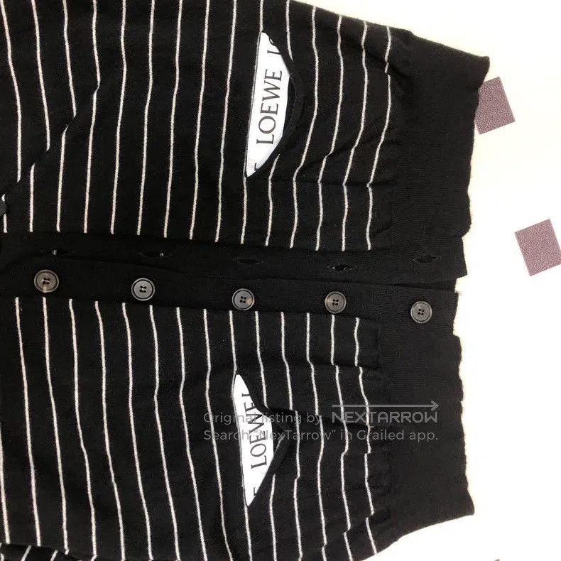 Loewe Loewe Black Striped Long Sleeve Knit Sweater Jacket Size L / US 10 / IT 46 - 3 Thumbnail
