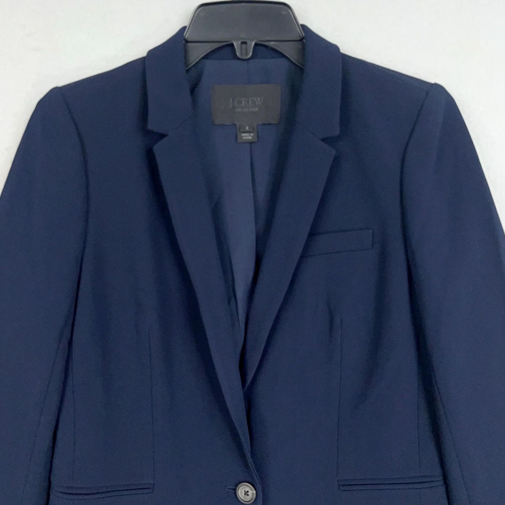 J.Crew J.CREW Collection Blazer Womens 2 Navy Blue Suit Jacket Office Minimal Capsule Jacket/Coat Blazer Size XS / US 0-2 / IT 36-38 - 2 Thumbnail