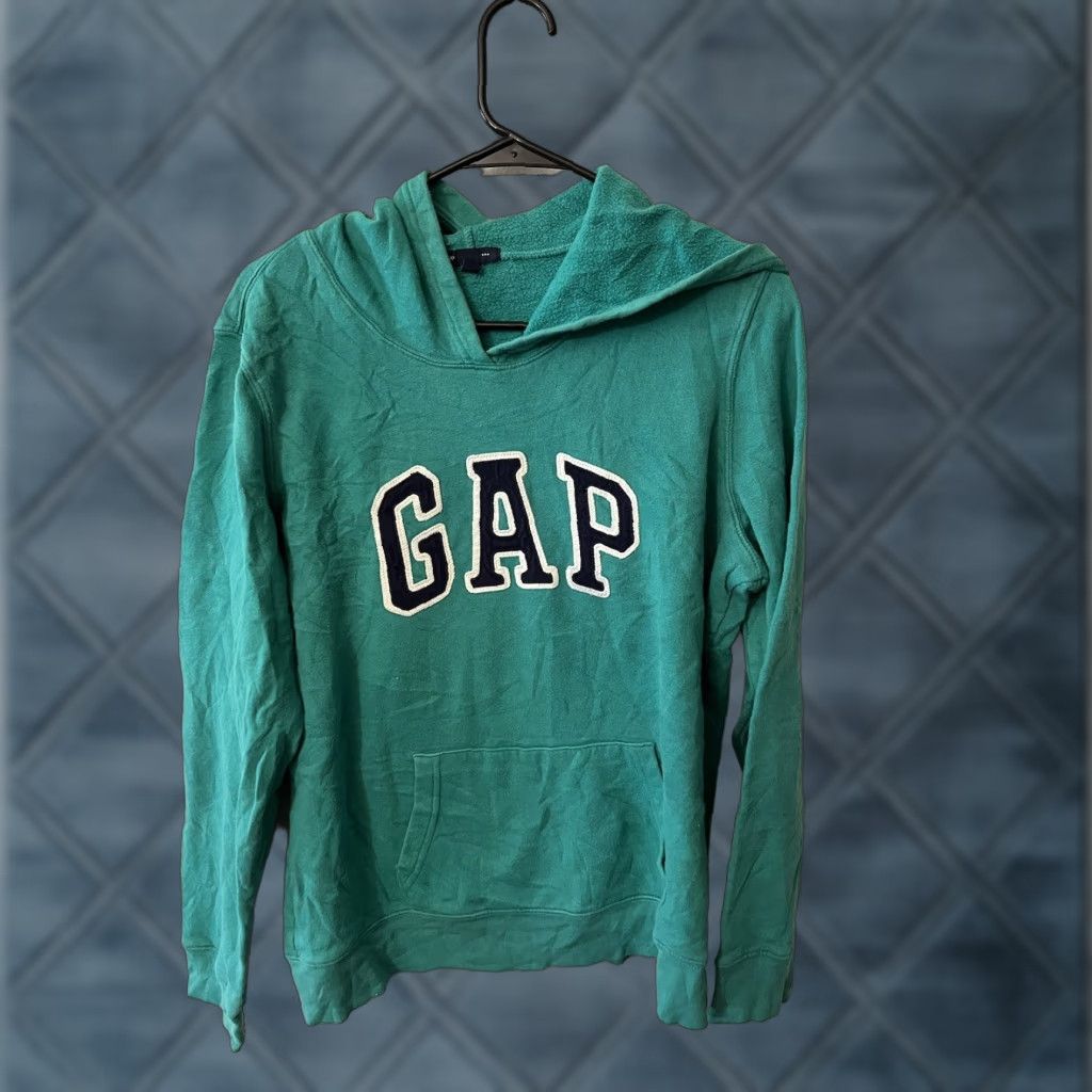 Gap GAP Hoodie Women Large Activewear Pullover Hooded Blue Aqua Green Cotton Blend Polyester Spandex Regular Size L Vintage No (if no vintage) Size L / US 10 / IT 46 - 1 Thumbnail