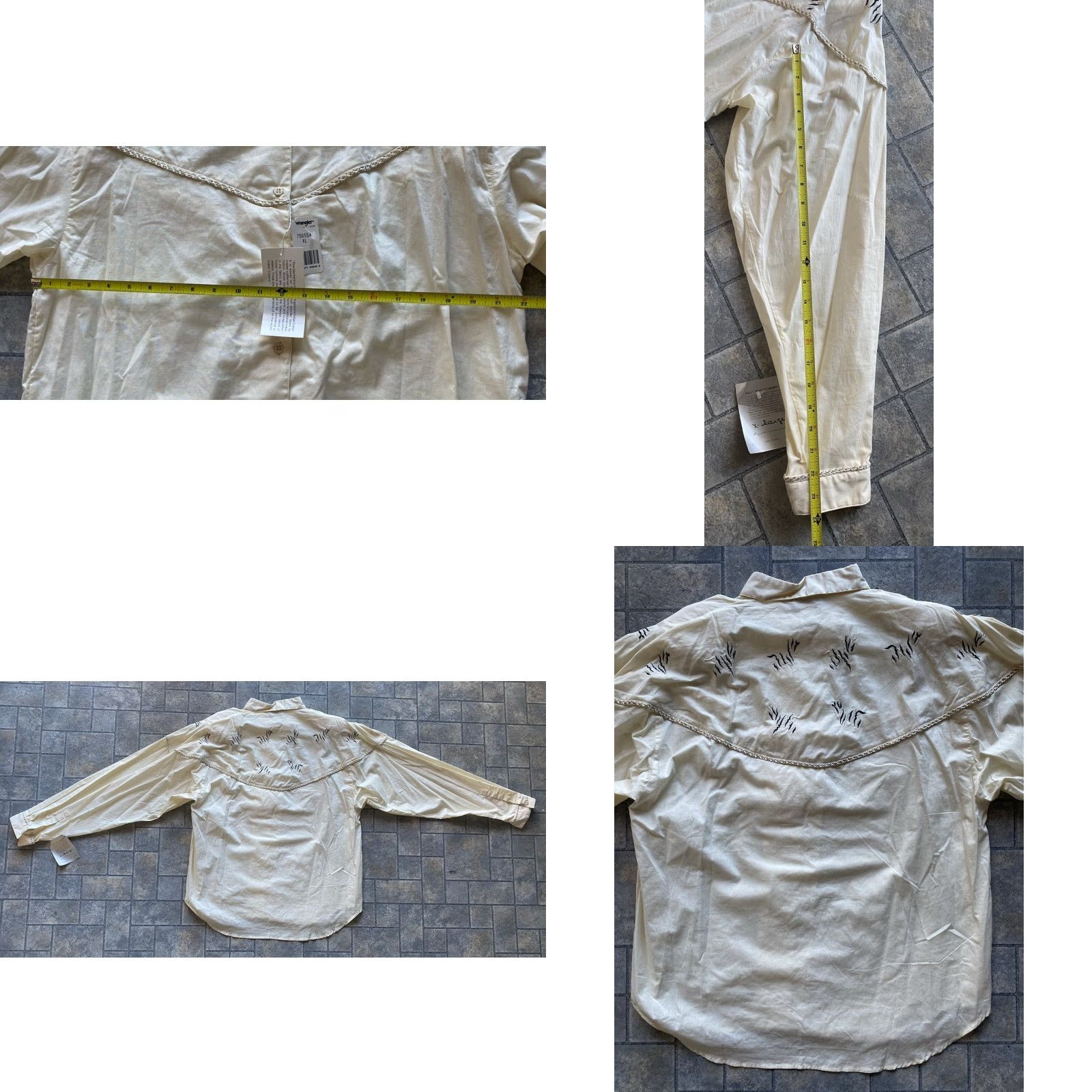 Wrangler Wrangler XL Button Up Woven India Cotton White Embroidery Shoulder Pad Womens Size XL / US 12-14 / IT 48-50 - 9 Thumbnail