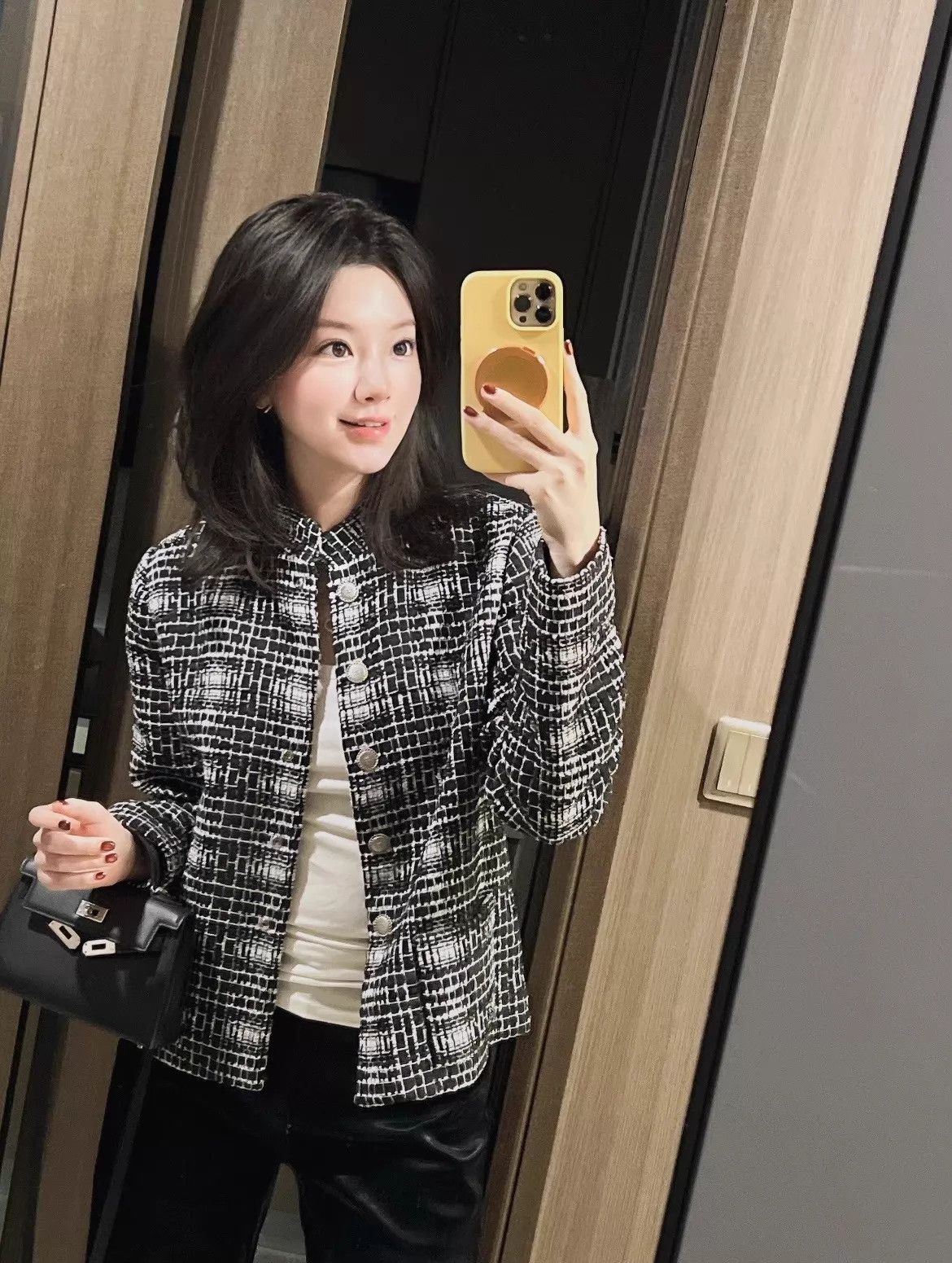 Chanel Chanel 25C Women's Black White Check Jacket 38 Size S / US 4 / IT 40 - 8 Thumbnail