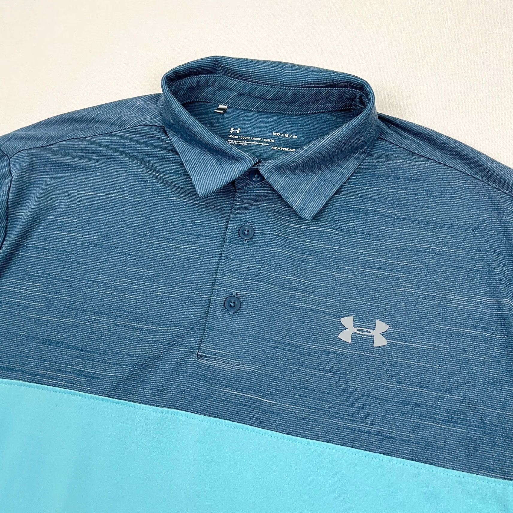 Under Armour **Men's Blue Under Armour Heatgear Polo Shirt M Colorblock Golf** User: Men's Blue Under Armour Heatgear Polo Shirt M Colorblock Golf Size US M / EU 48-50 / 2 - 2 Thumbnail