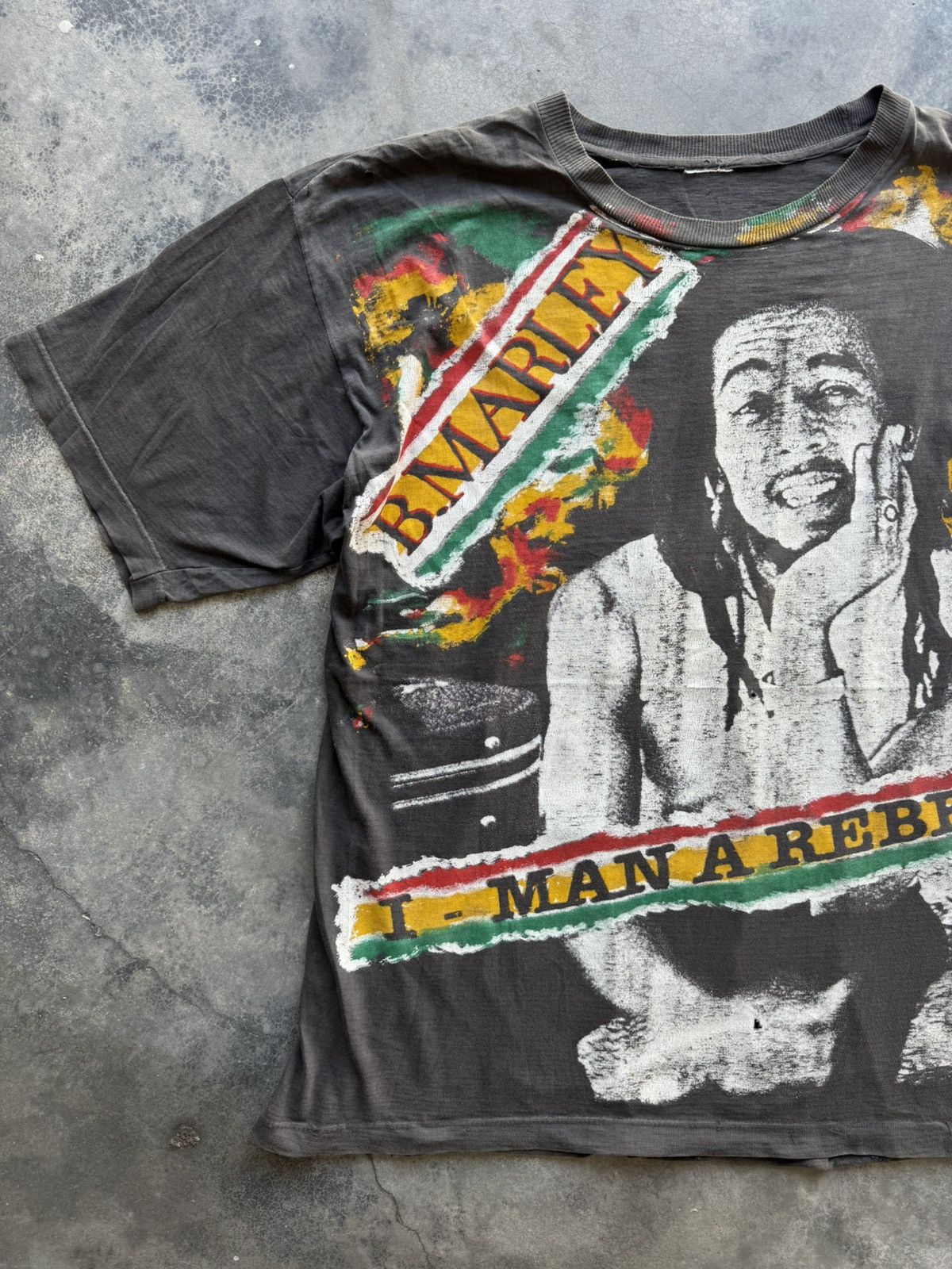 Bob Marley RARE 🔥 Vintage 90’s Distressed Bob Marley Tuff Gong Rap tees Size US XL / EU 56 / 4 - 4 Thumbnail