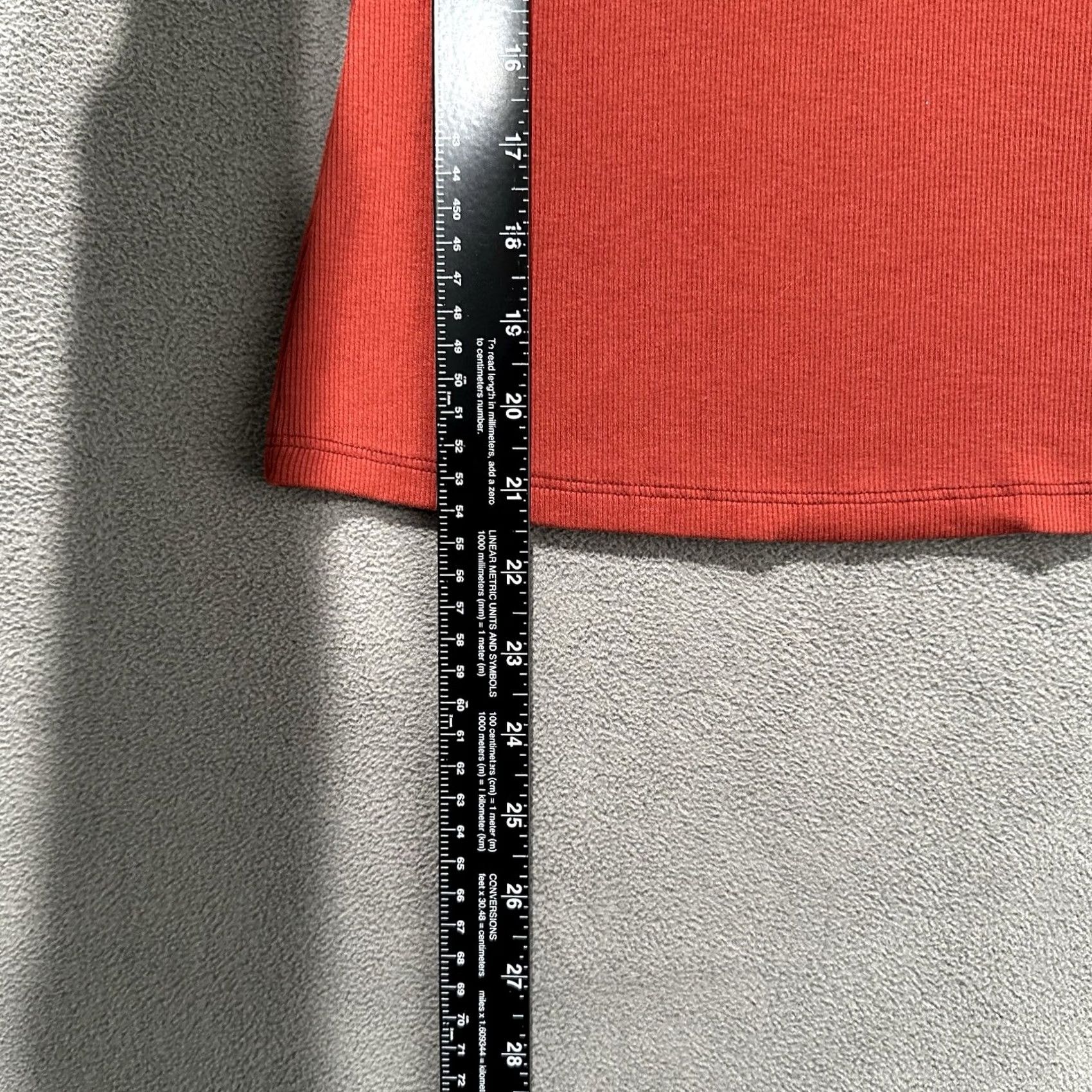 Old Navy Old Navy Womens XS T-Shirt Flame Scarlet Orange Rib-Knit Henley Button Pullover Casual Sleeve Cotton Blend Long Sleeve Knit Top Fitted Size XS / US 0-2 / IT 36-38 - 7 Thumbnail