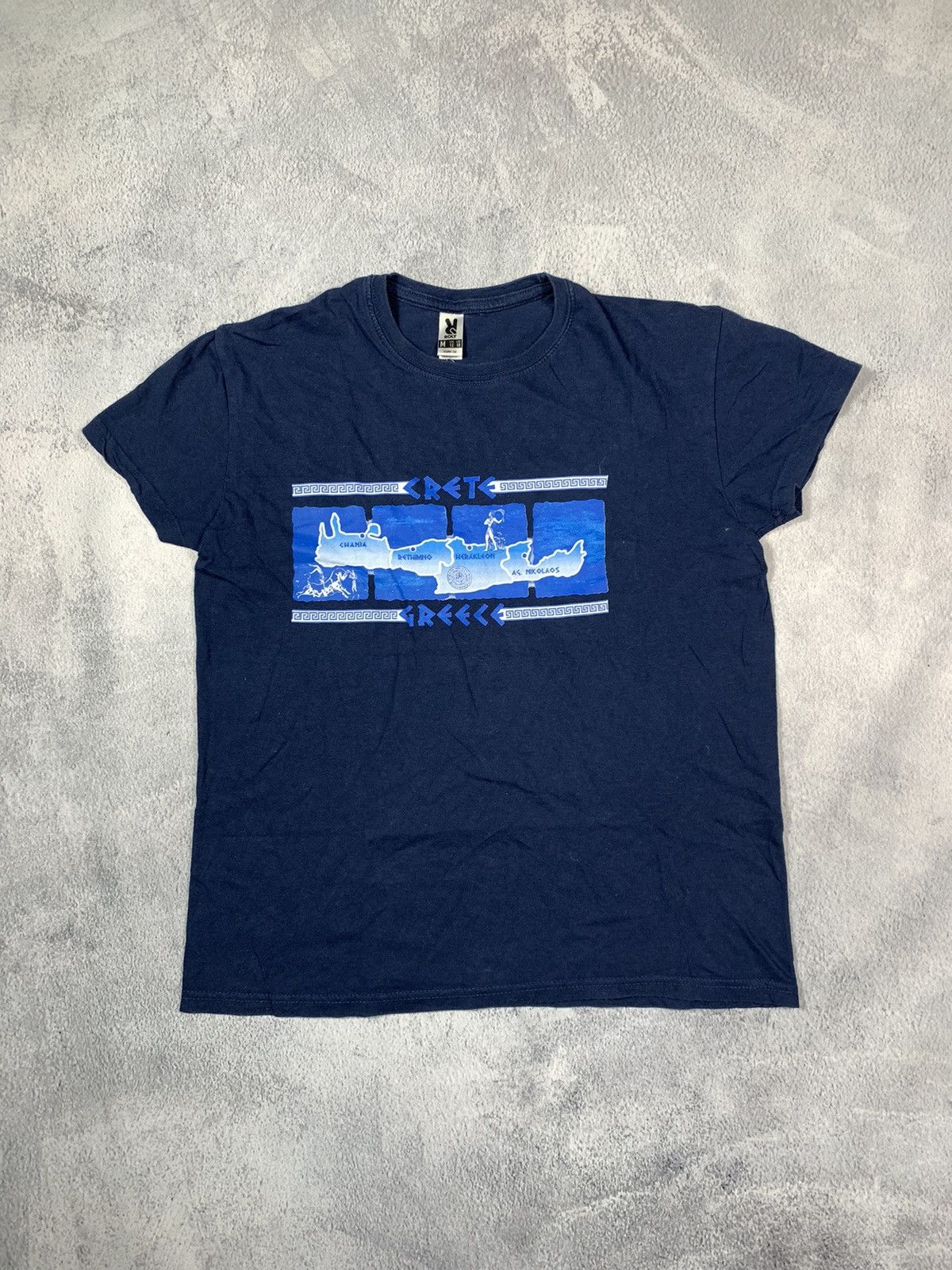 Japanese Brand × Vintage Vintage Y2K Greece maps tee streetwear biglogo style size M Size M / US 6-8 / IT 42-44 - 1 Thumbnail