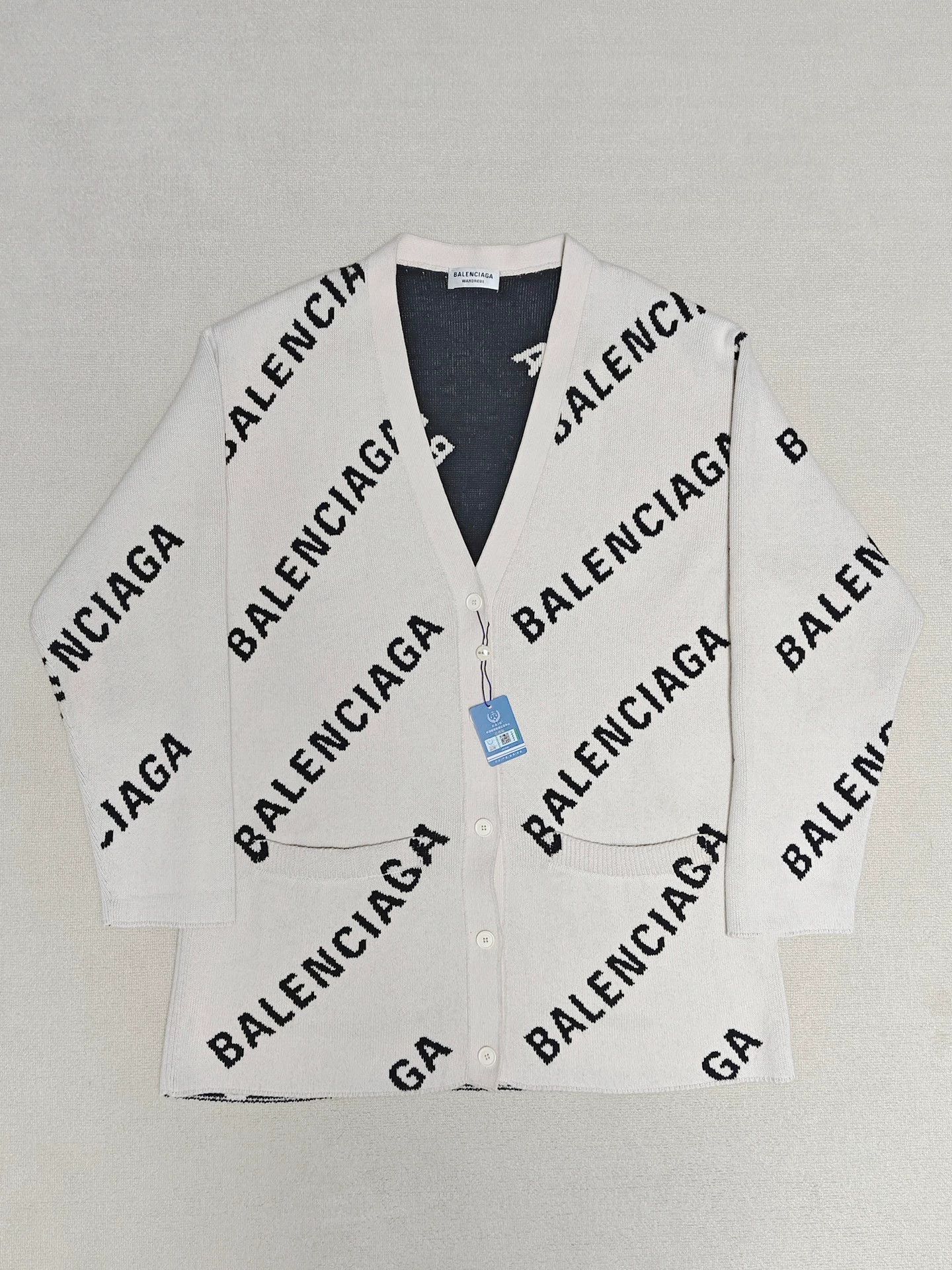 Balenciaga Balenciaga 23ss full printed logo knitted sweater jacket cardigan Grailed