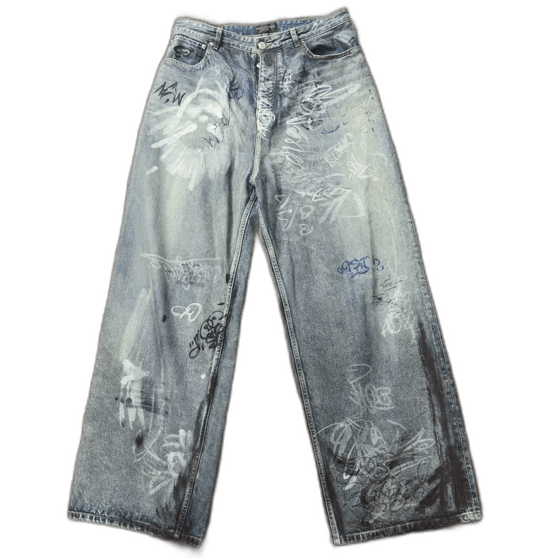 Balenciaga Balenciaga SS23 Spray Paint Denim Jeans Size US 34 / EU 50 - 1 Thumbnail