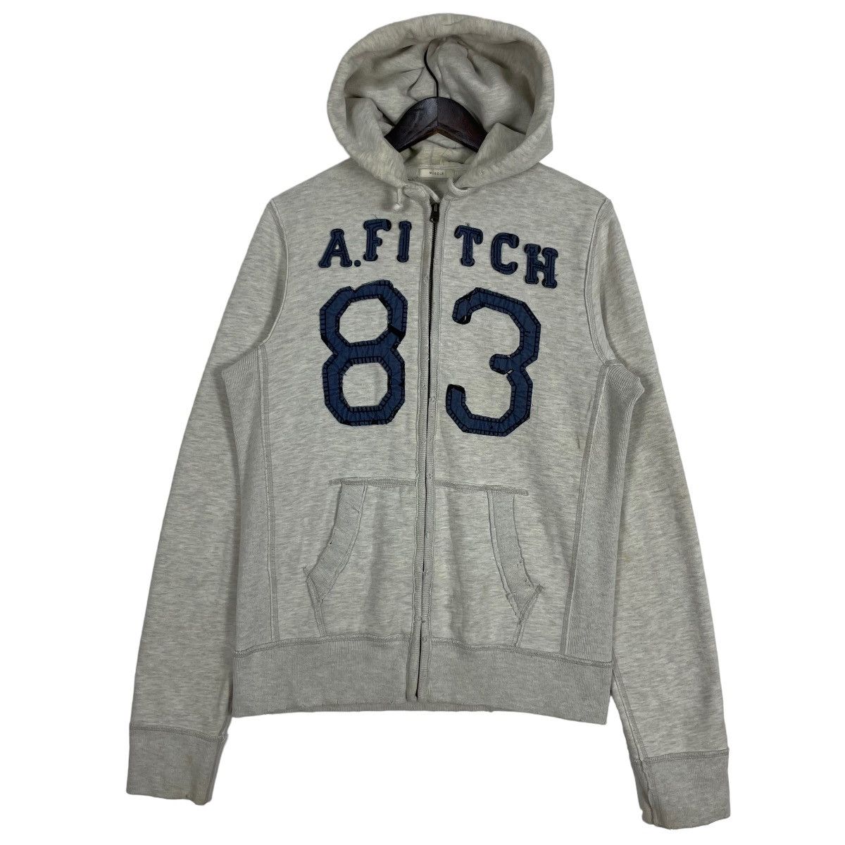 image of Abercrombie Fitch New York 83 Sweatshirt Hoodie Jacket in Grey, Men's (Size Medium)