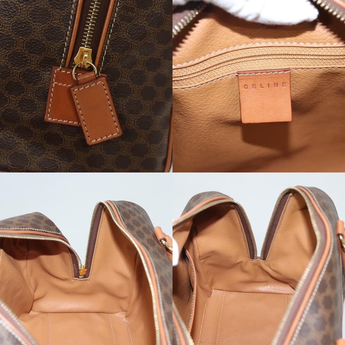 Celine CELINE Macadam Canvas Hand Bag Pvc Leather Brown Gold Size ONE SIZE - 12 Thumbnail