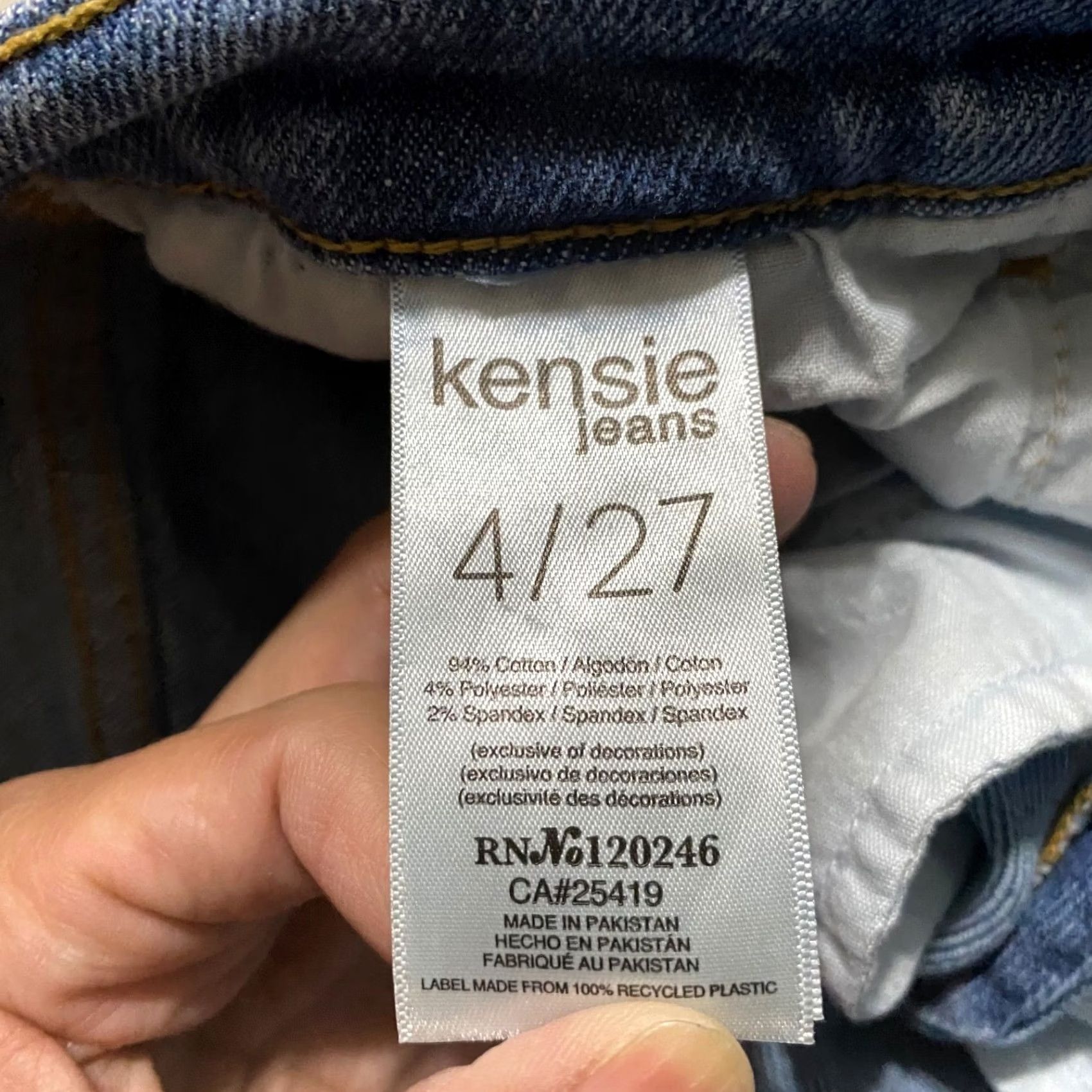 Vintage Kensie Womens Jeans Blue Denim Medium Wash Kelsey High Rise Skinny Raw Hem Size 4 Size 27" / US 4 / IT 40 - 4 Thumbnail