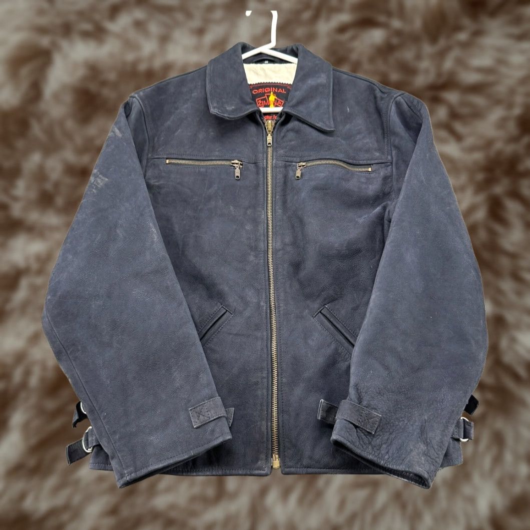 Robert Ley suede leather jacket, men's size XXL unclear Charcoal Vintage Second Hand