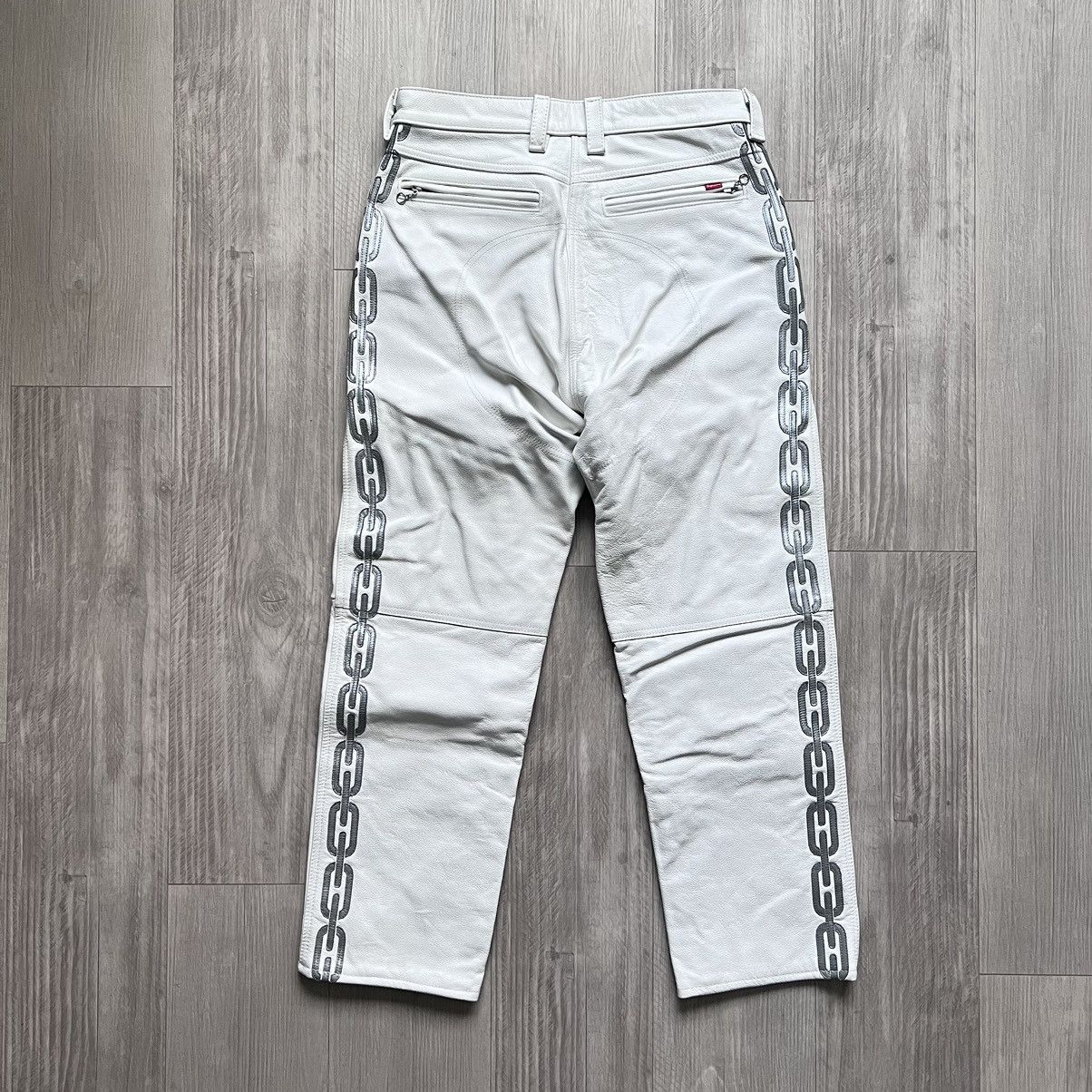 Supreme Supreme Ghost-rider Vanson Leather Pants (White) Size US 32 / EU 48 - 3 Thumbnail