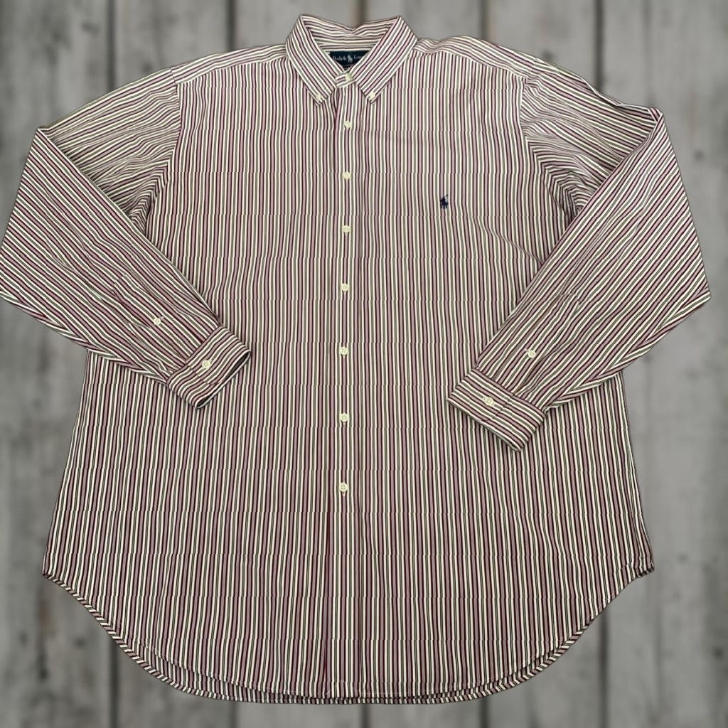 Ralph Lauren Ralph Lauren Shirt Mens XLT Red Striped Classic Fit Long Sleeve Button-Up Size US XL / EU 56 / 4 - 1 Thumbnail