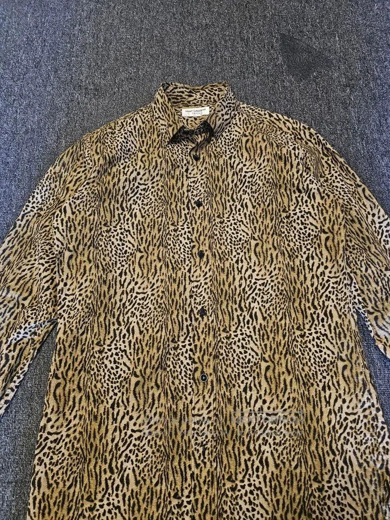 Saint Laurent Paris Saint Laurent Men's Leopard Print Shirt. Size US M / EU 48-50 / 2 - 2 Thumbnail