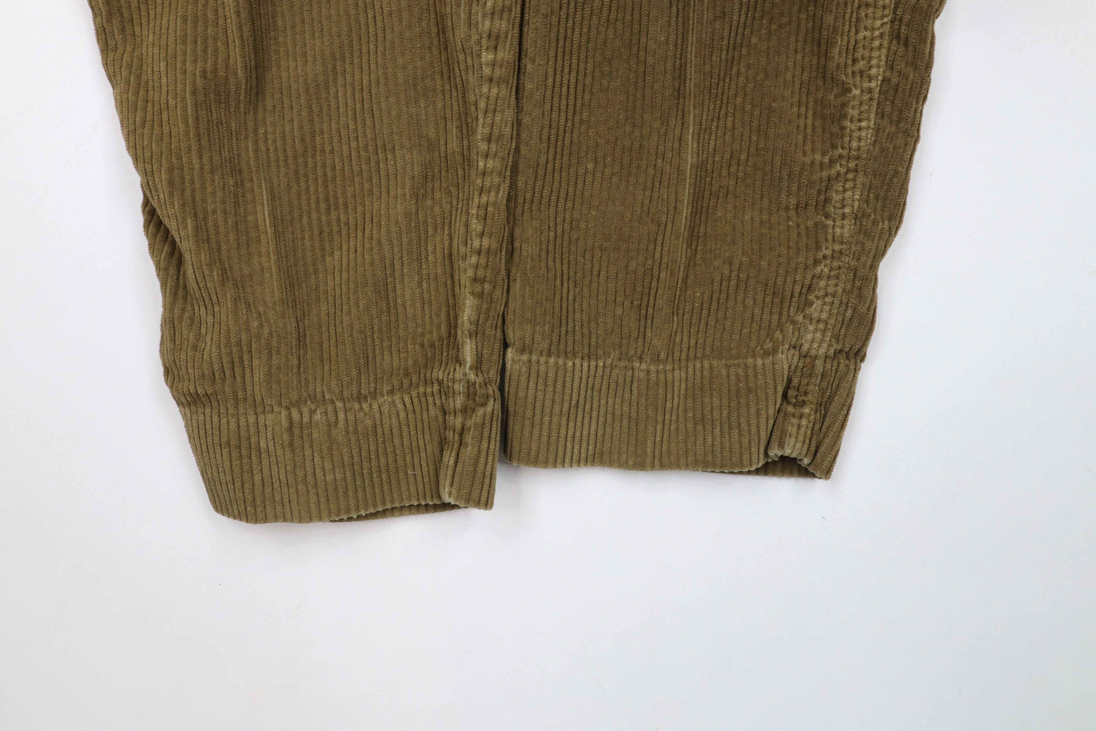 Vintage Vintage 90s Streetwear Pleated Corduroy Chino Pants Green Size US 32 / EU 48 - 12 Thumbnail