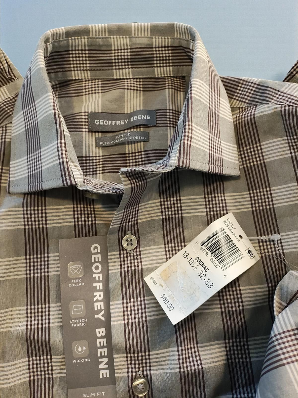 Other Geoffrey Beene Slim Fit Stretch Collim Fit Checkered Shirt - Size US XS / EU 42 / 0 - 6 Thumbnail