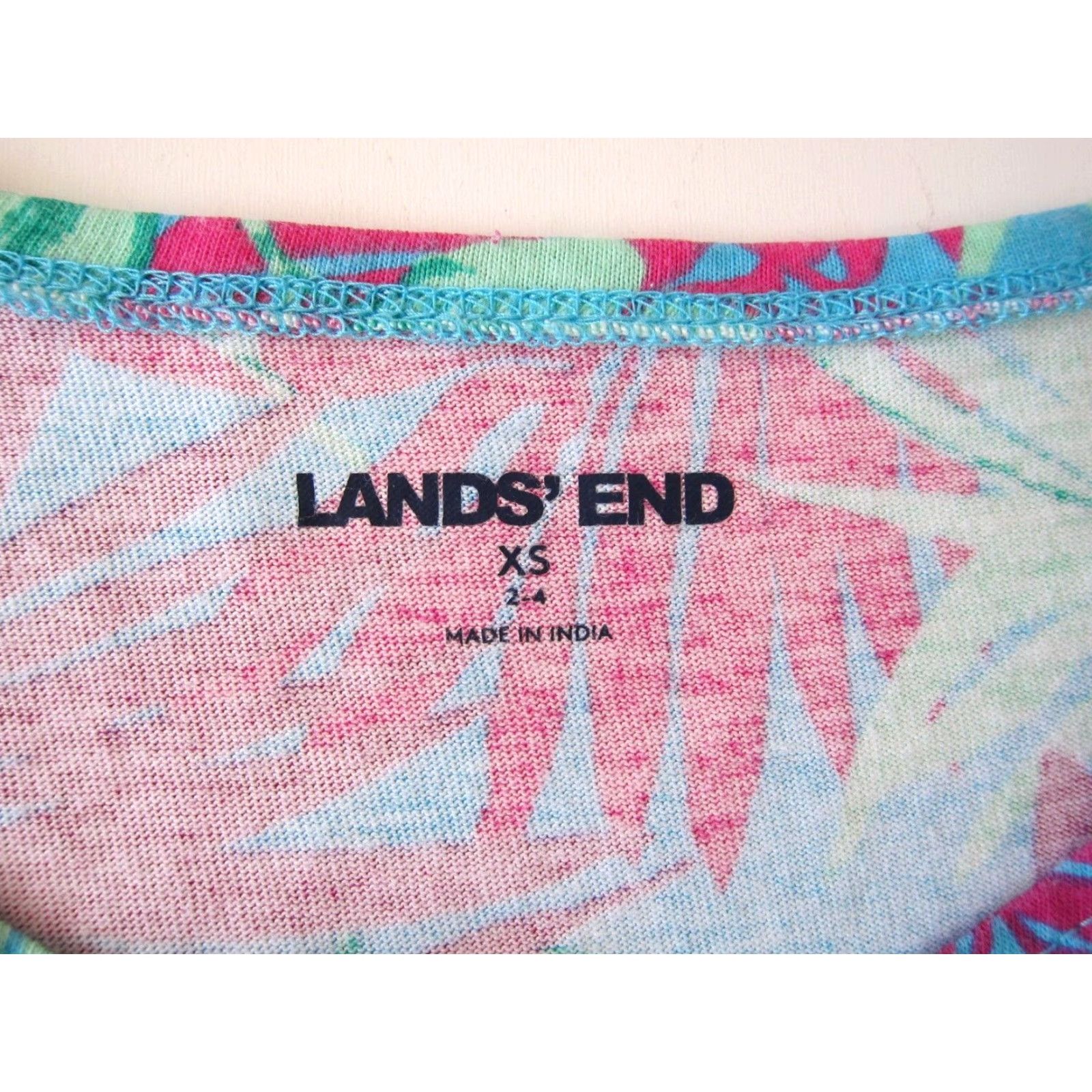 Lands' End Lands' End 100% Cotton Pink Blue Green Floral Pocket Long Maxi Tank Dress XS Women Sleeveless Round Neck Floral Maxi Dress 2-4 XS Size XS / US 0-2 / IT 36-38 - 4 Thumbnail
