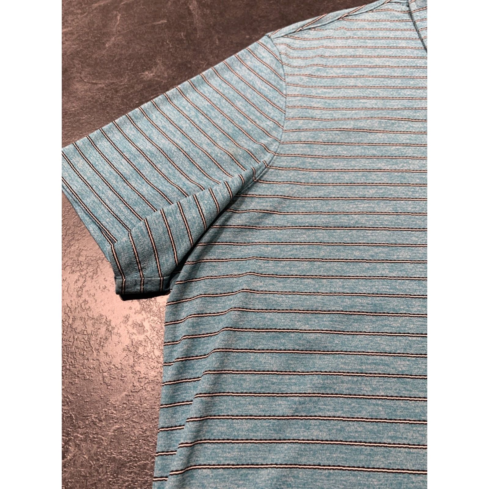 Duluth Trading Company DULUTH TRADING CO. 2XL Short Sleeve Polo Shirt Striped Turquoise Wicking Casual Mens Size US XXL / EU 58 / 5 - 5 Thumbnail