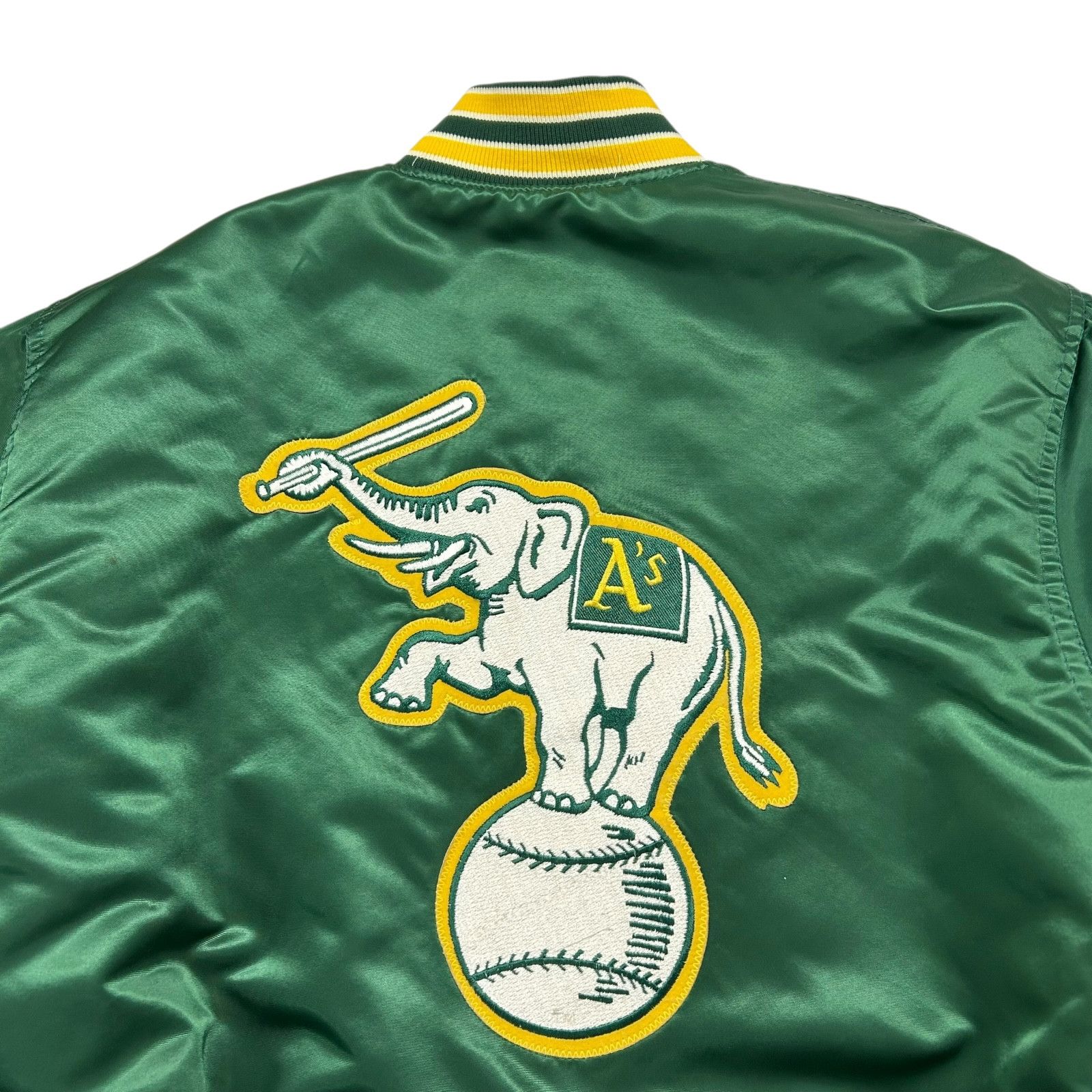MLB VTG 90s OAKLAND ATHLETICS A's STARTER SATIN JACKET BIG LOGO Size US L / EU 52-54 / 3 - 3 Thumbnail