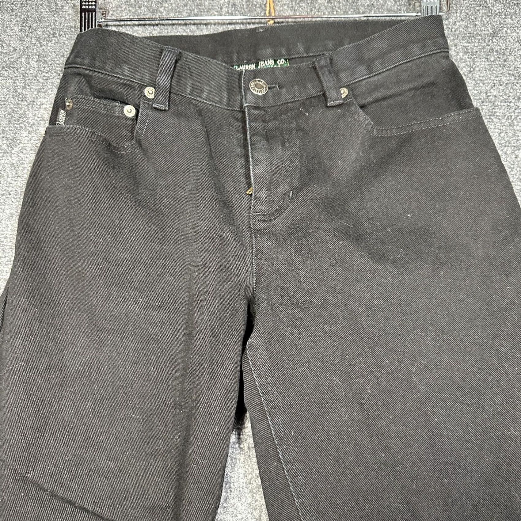 Ralph Lauren Lauren Jeans Co Ralph Lauren Womens Jeans 4P Cotton Stretch Straight Leg Pockets Logo Black 27W Regular Petite Men/Women: Women Size 27" / US 4 / IT 40 - 3 Thumbnail