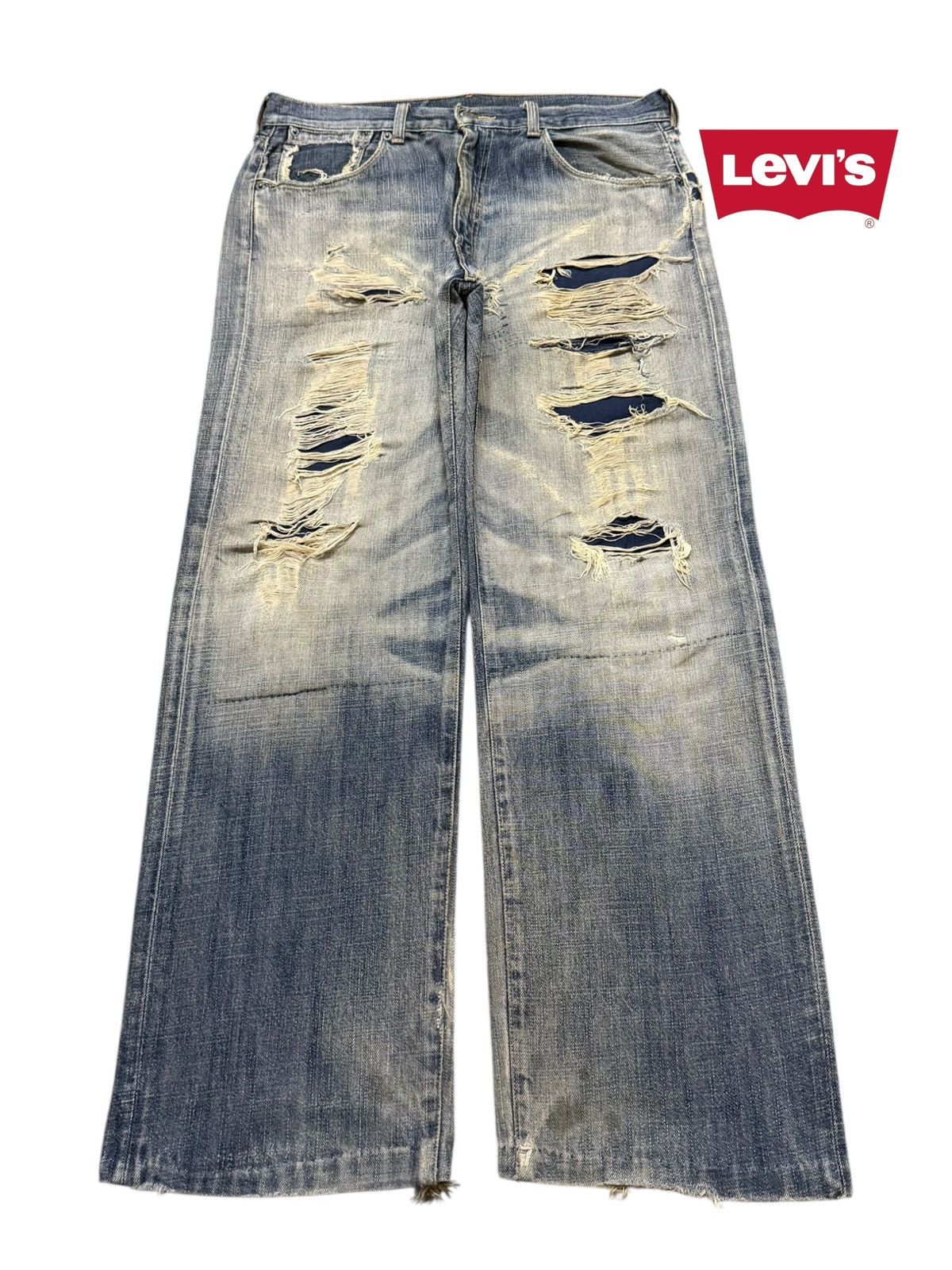 Levi's Vintage 90s Levis 553 Faded Wash Distressed Destroyed Baggy Size US 33 - 1 Thumbnail