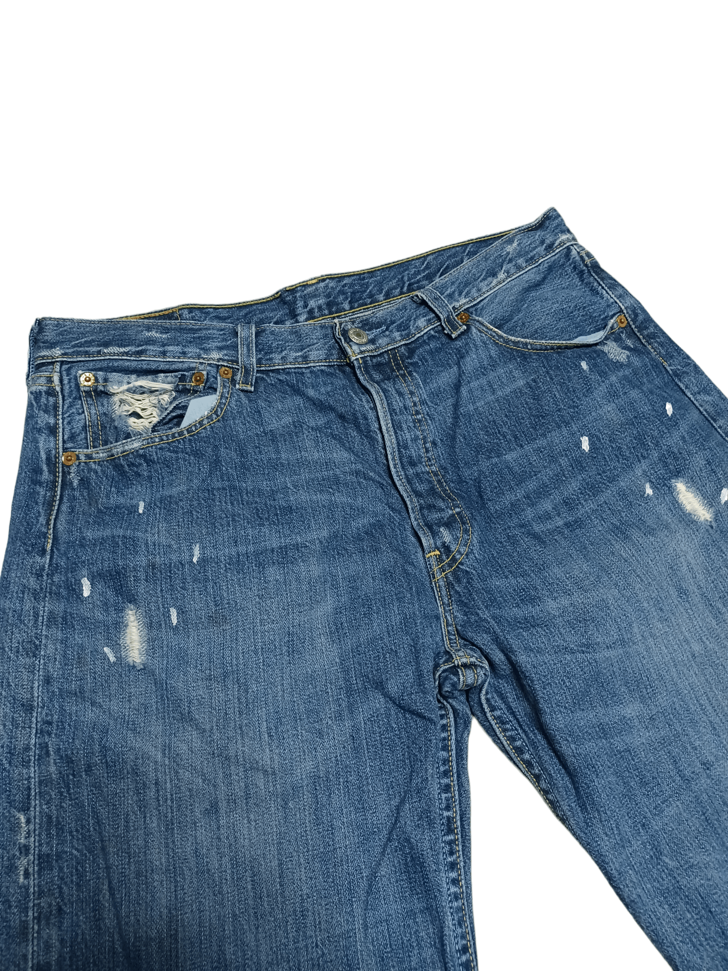Levi's Vintage Clothing FANTASTIC VINTAGE LEVIS 501 DISTRESSED W34 L34 JEANS DENIM Size US 34 / EU 50 - 2 Thumbnail
