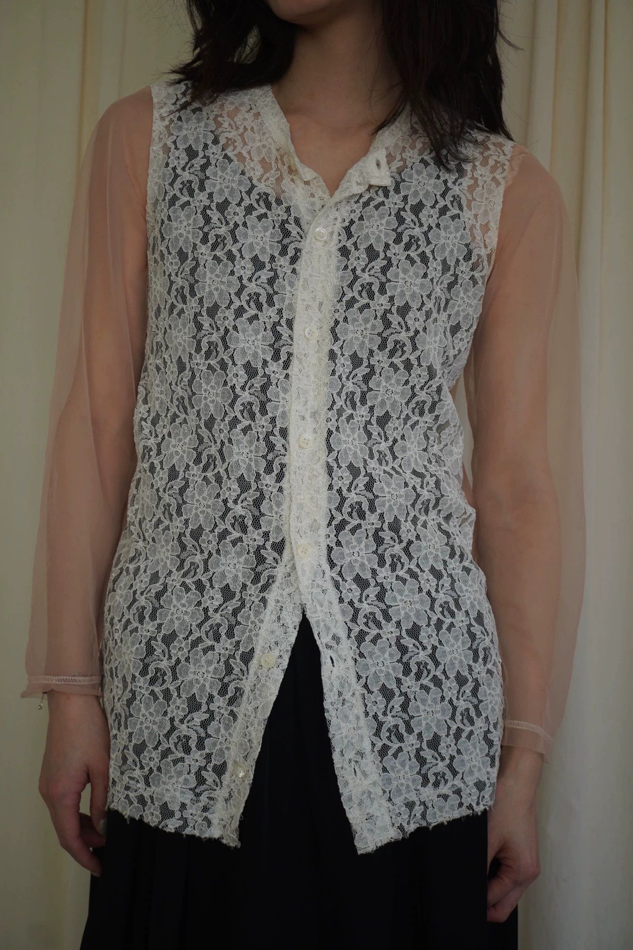 Comme des Garcons cdg tricot 2013ss pink tulle lace vintage top M Size M / US 6-8 / IT 42-44 - 2 Thumbnail