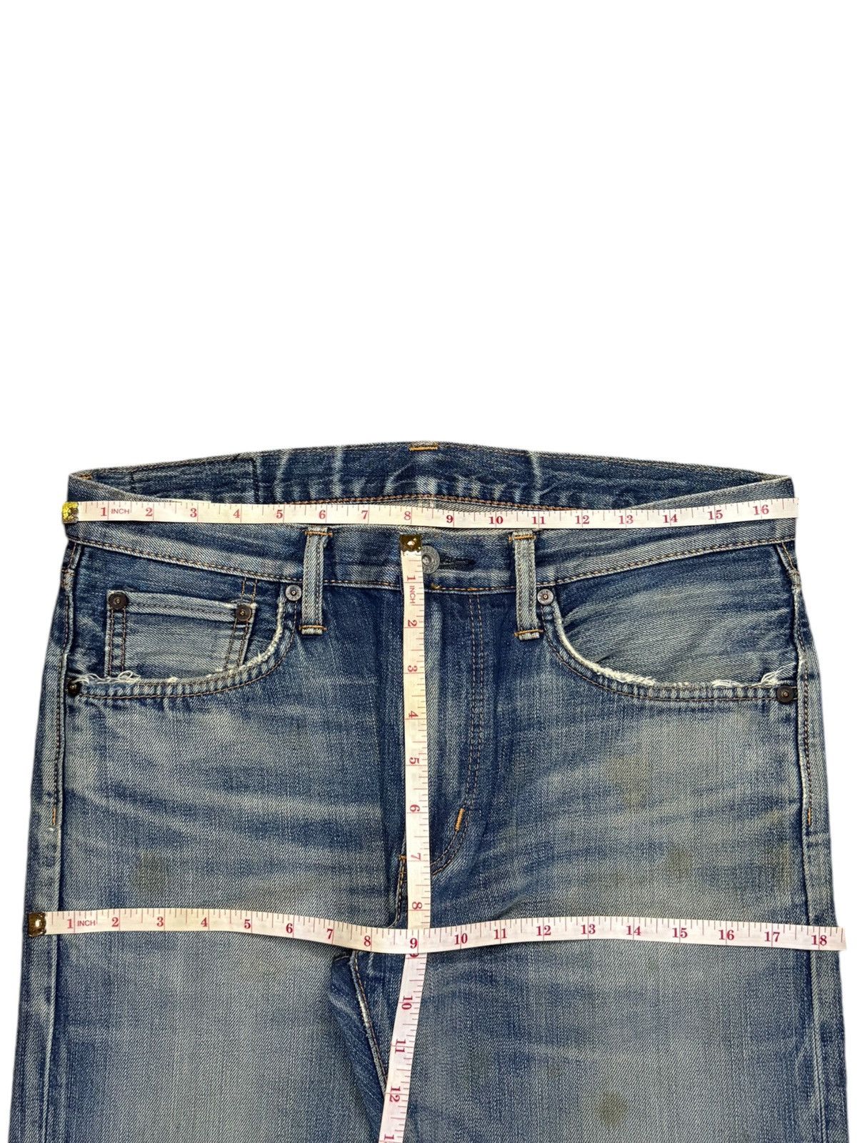 Edwin × Japanese Brand Vintage Japanese Edwin Mud Wash Distressed Loose Jeans Size US 33 - 12 Thumbnail