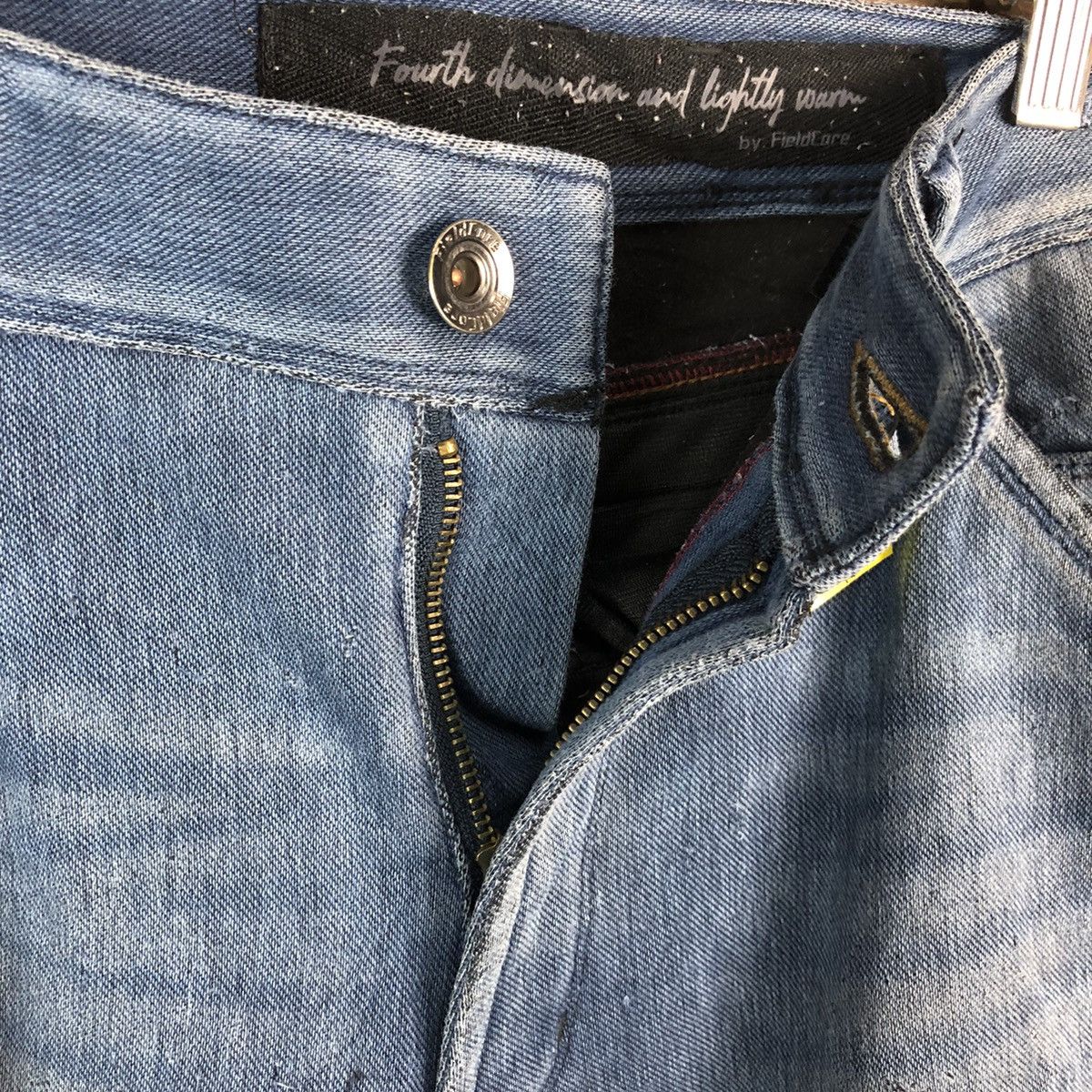 Japanese Brand Field Core Blue ripped Distressed Denim cargo Pants #A2126 Size US 29 - 16 Thumbnail