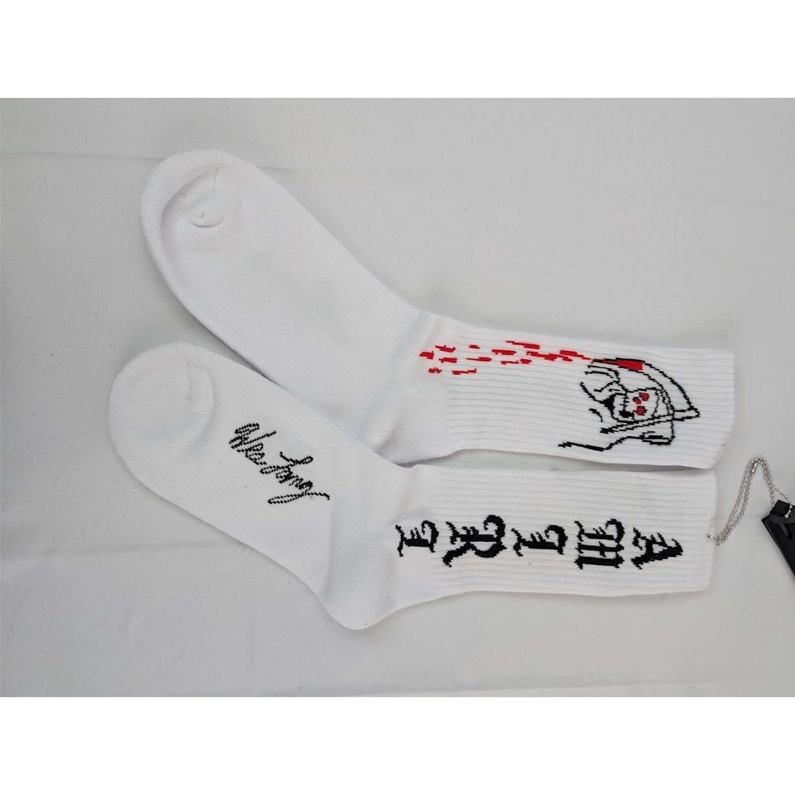 Amiri × Wes Lang o1rshd1 Q:2 / Size: 41-42 / Reaper Blood Socks in White Size ONE SIZE - 4 Thumbnail