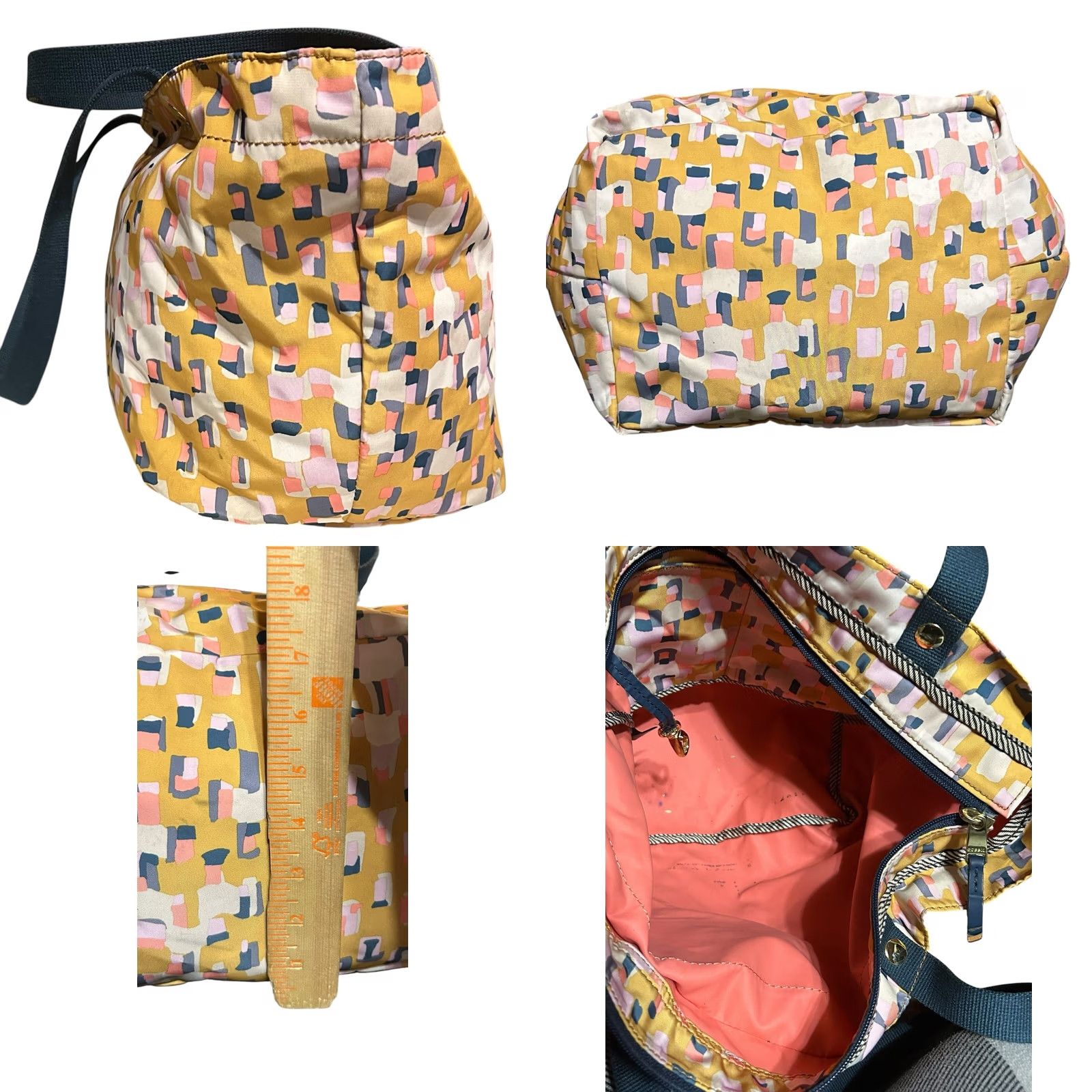 Fossil Fossil Key Per East West Yellow Multi Color Zip Shopper Tote Shoulder Bag Women Size ONE SIZE - 9 Thumbnail