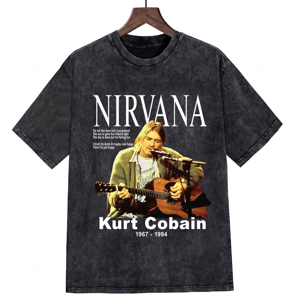 Band Tees Nirvana Kurt Cobain Grunge Band Tshirt Tee for Fans Size US XL / EU 56 / 4 - 1 Thumbnail