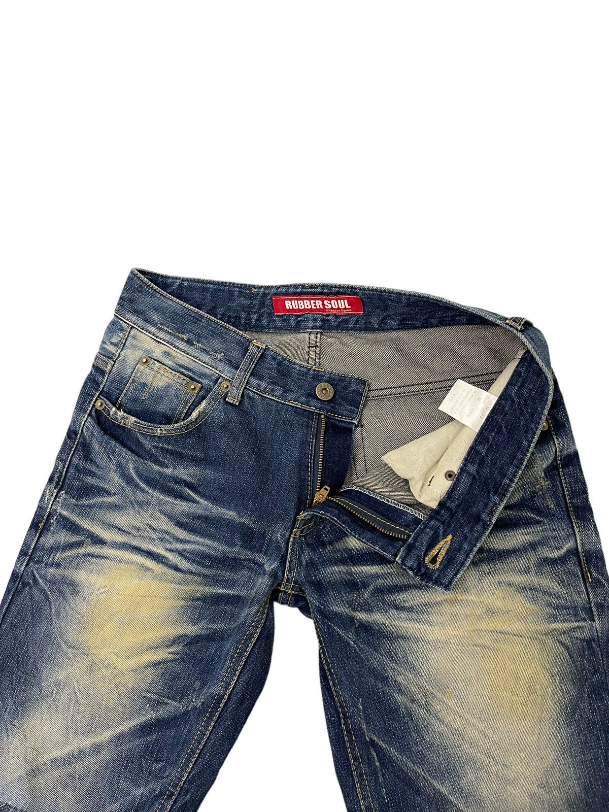 Japanese Brand Slight Flare Jeans Rubber Soul Faded Distress Boot Cut 7🟦7 Size US 30 / EU 46 - 11 Thumbnail
