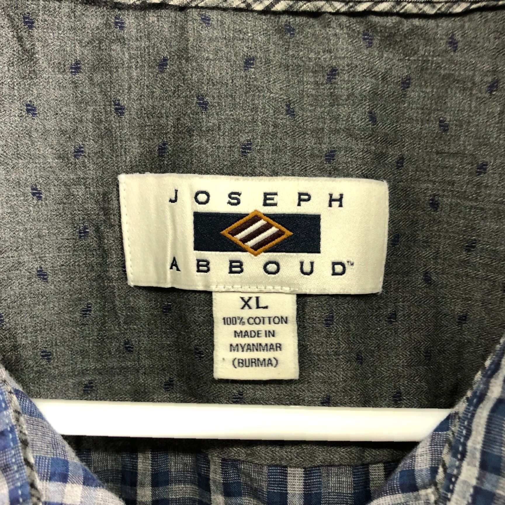Joseph Abboud Joseph Abboud Shirt XL Gray Long Sleeve Button-Up Spread Collar Mens Regular Cotton Size US XL / EU 56 / 4 - 4 Thumbnail