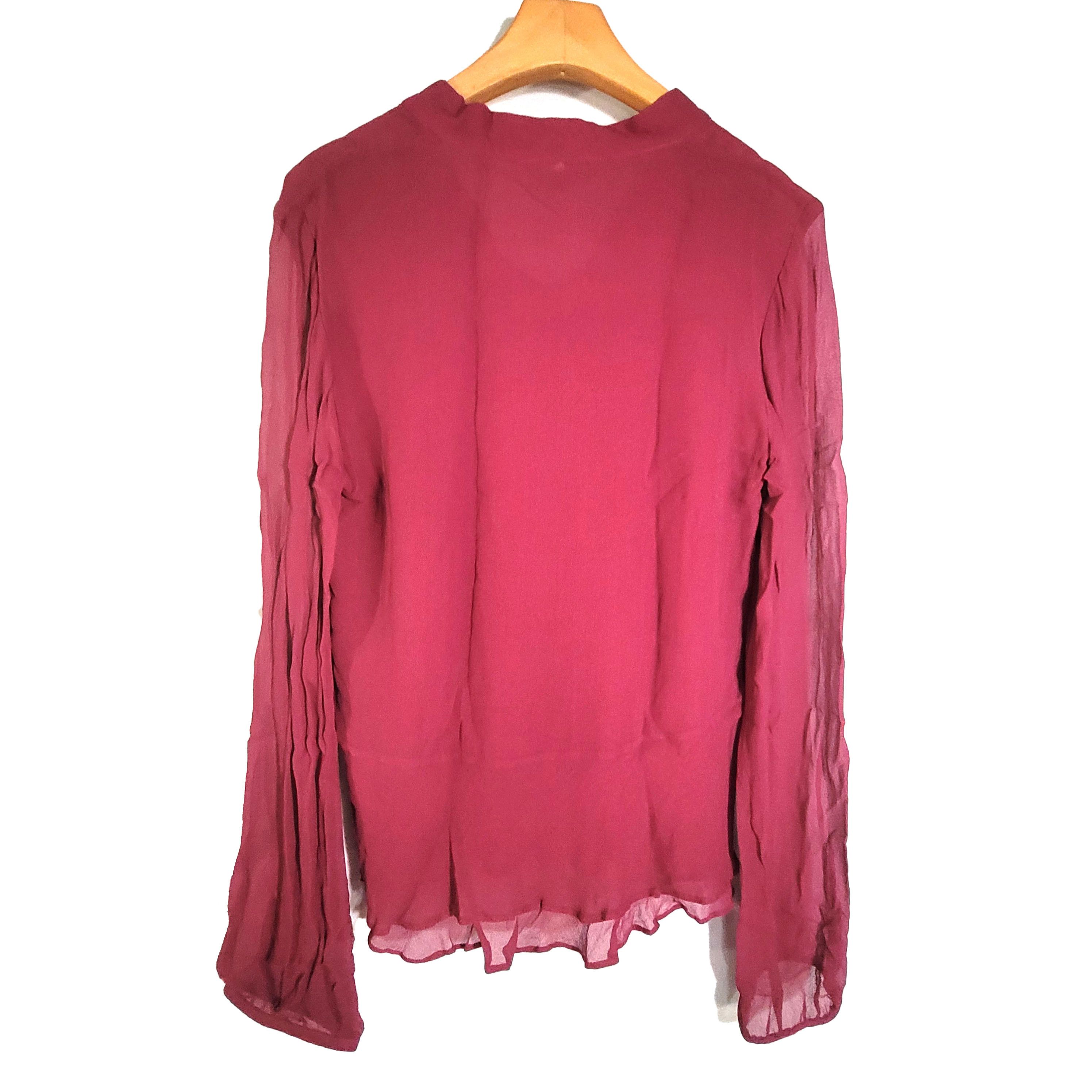 Other Women's 100% Silk Size S Long Sleeve Top Shirt Blouse SBC523 Size S / US 4 / IT 40 - 2 Thumbnail