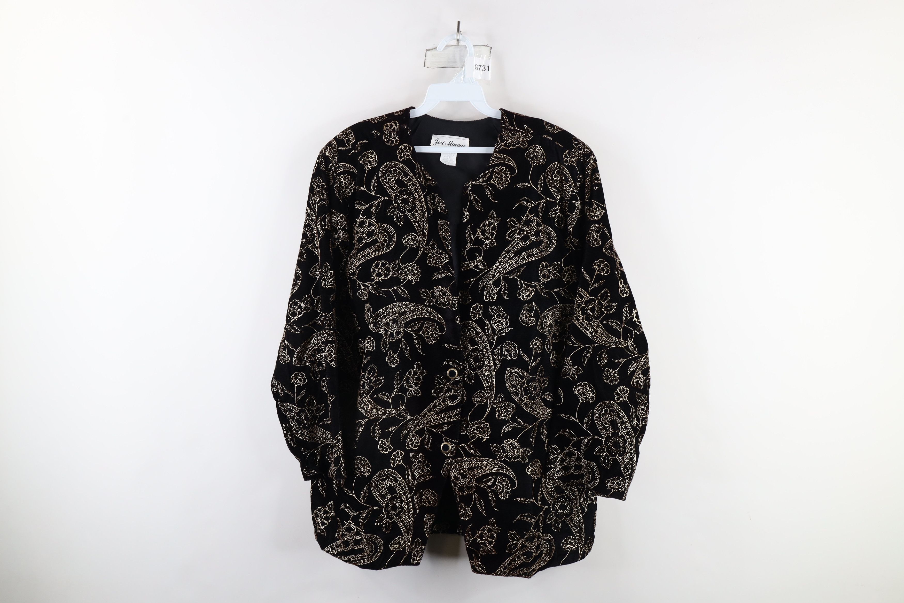Vintage Vintage 90s Streetwear Velvet Velour Blazer Jacket USA Size XL / US 12-14 / IT 48-50 - 1 Thumbnail