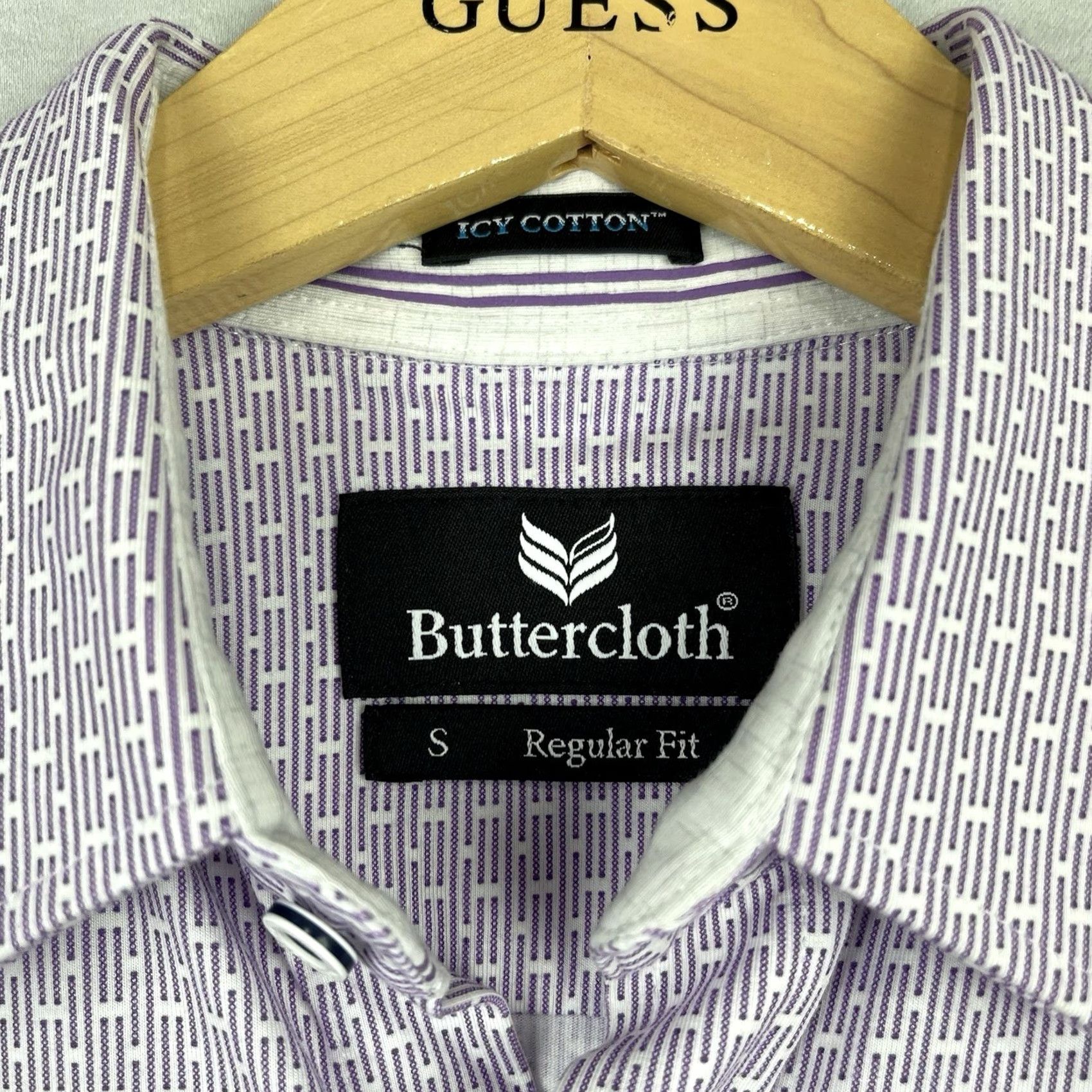Vintage Buttercloth Shirt Men Small Icy Cotton Button Up Regular Fit Stretch Long Sleeve Size US S / EU 44-46 / 1 - 3 Thumbnail