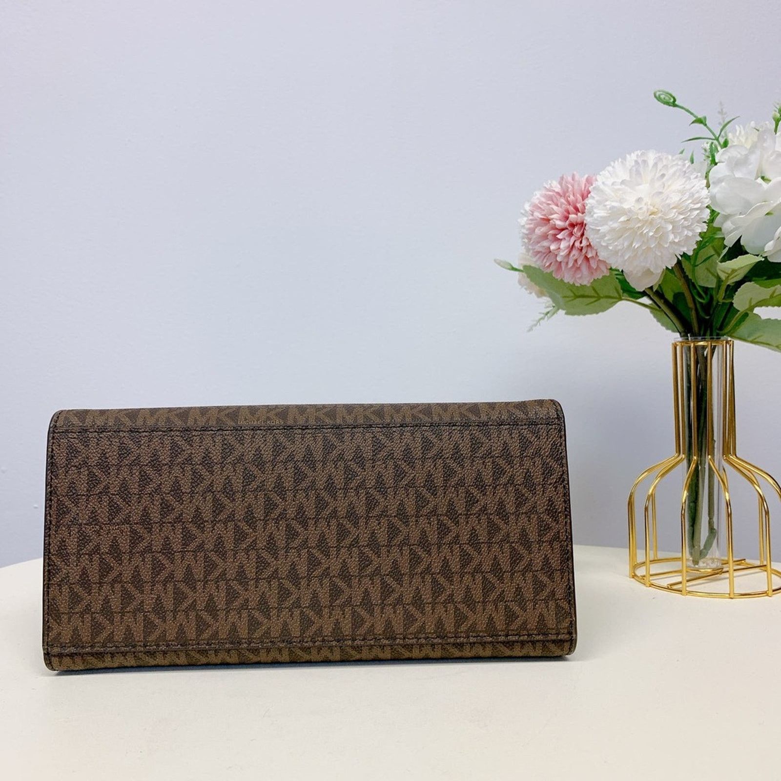 Michael Kors MICHAEL KORS 35F1G4VM2B AVRIL SM LOGO TOP-ZIP SATCHEL BROWN Size ONE SIZE - 4 Thumbnail