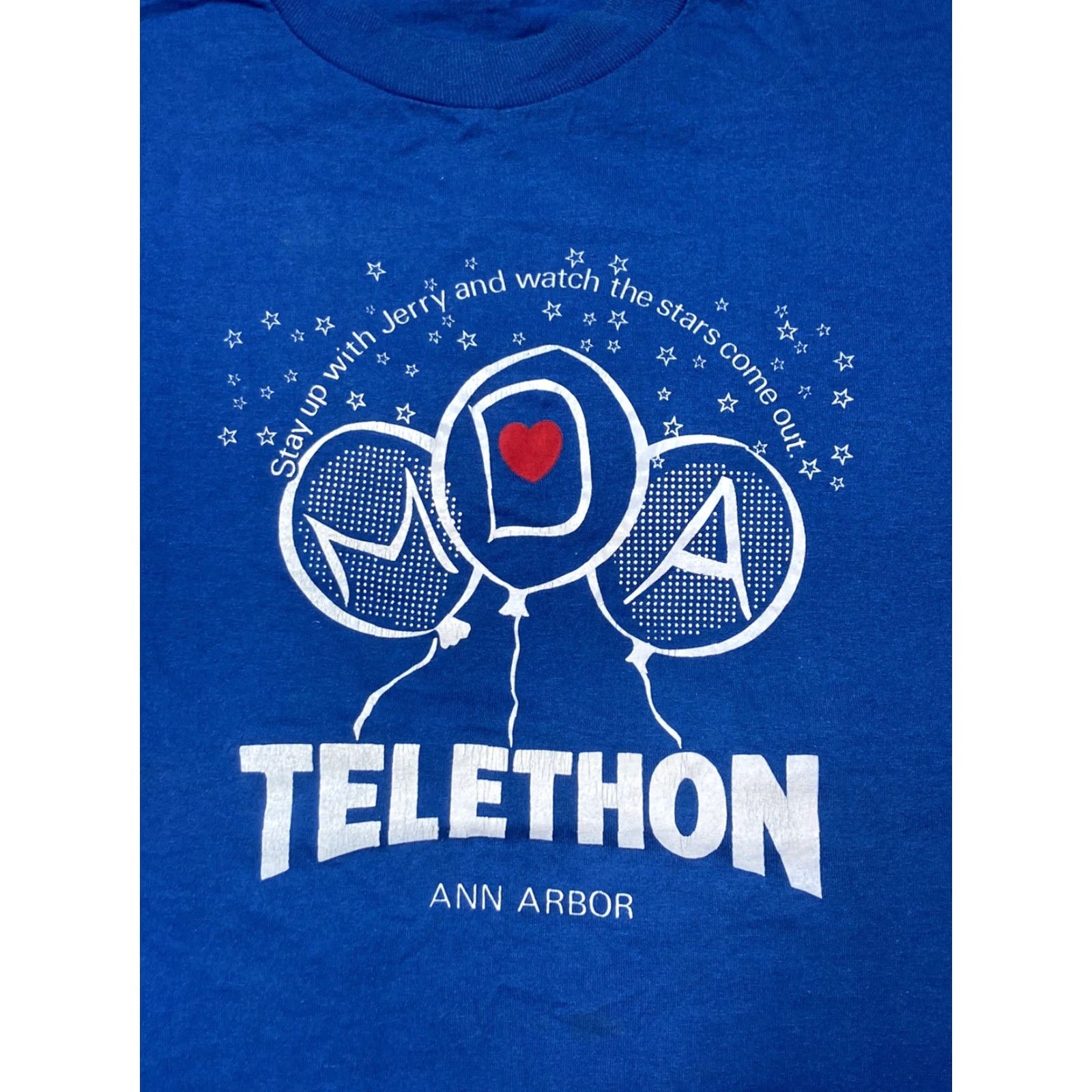 Lee VINTAGE Jerry Lee Lewis T-Shirt Men XL Ann Arbor watch the stars blue 80s Sportswear Shirts Size US XL / EU 56 / 4 - 2 Thumbnail