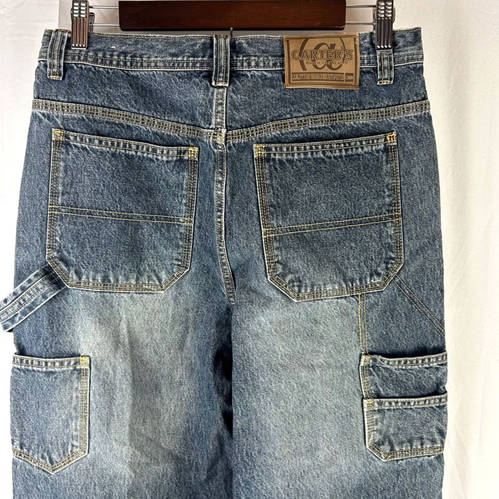 Swatch VINTAGE Carters Watch the Wear Blue Denim Carpenter Jeans Wide Leg Mens 30x31 Size US 30 / EU 46 - 5 Thumbnail