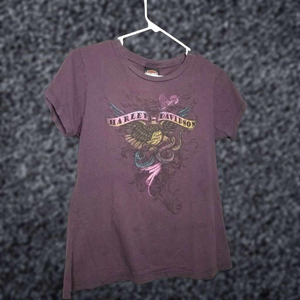 Harley Davidson Harley-Davidson T-Shirt Womens M Purple Heathered Wings Daytona Beach FL Orlando Florida 90s Theme Mens Womens Boys Girls? Size M / US 6-8 / IT 42-44 - 1 Thumbnail