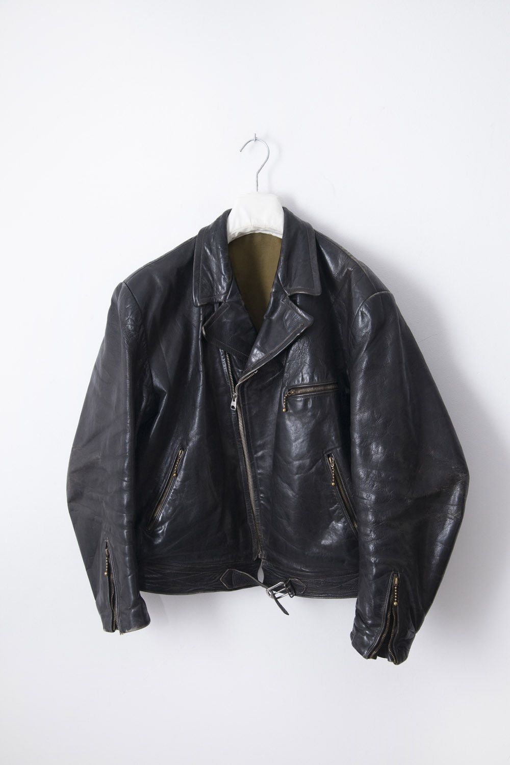 Vintage 1940's German leather pefecto jacket Size US L / EU 52-54 / 3 - 1 Thumbnail
