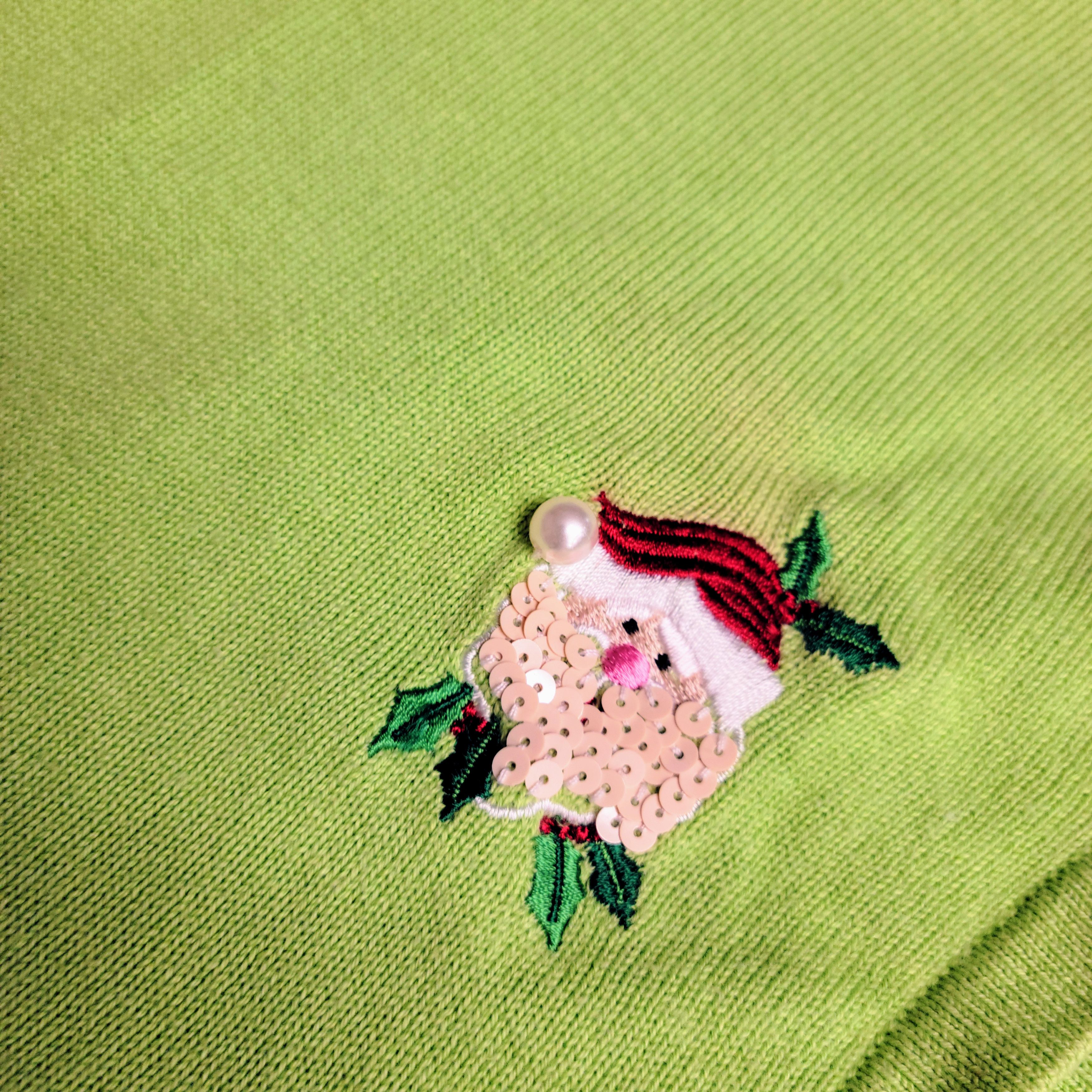 NBDN Nobrandedon Ugly Christmas Sweater Embroider Sequin Santas Cardigan Size M / US 6-8 / IT 42-44 - 5 Thumbnail